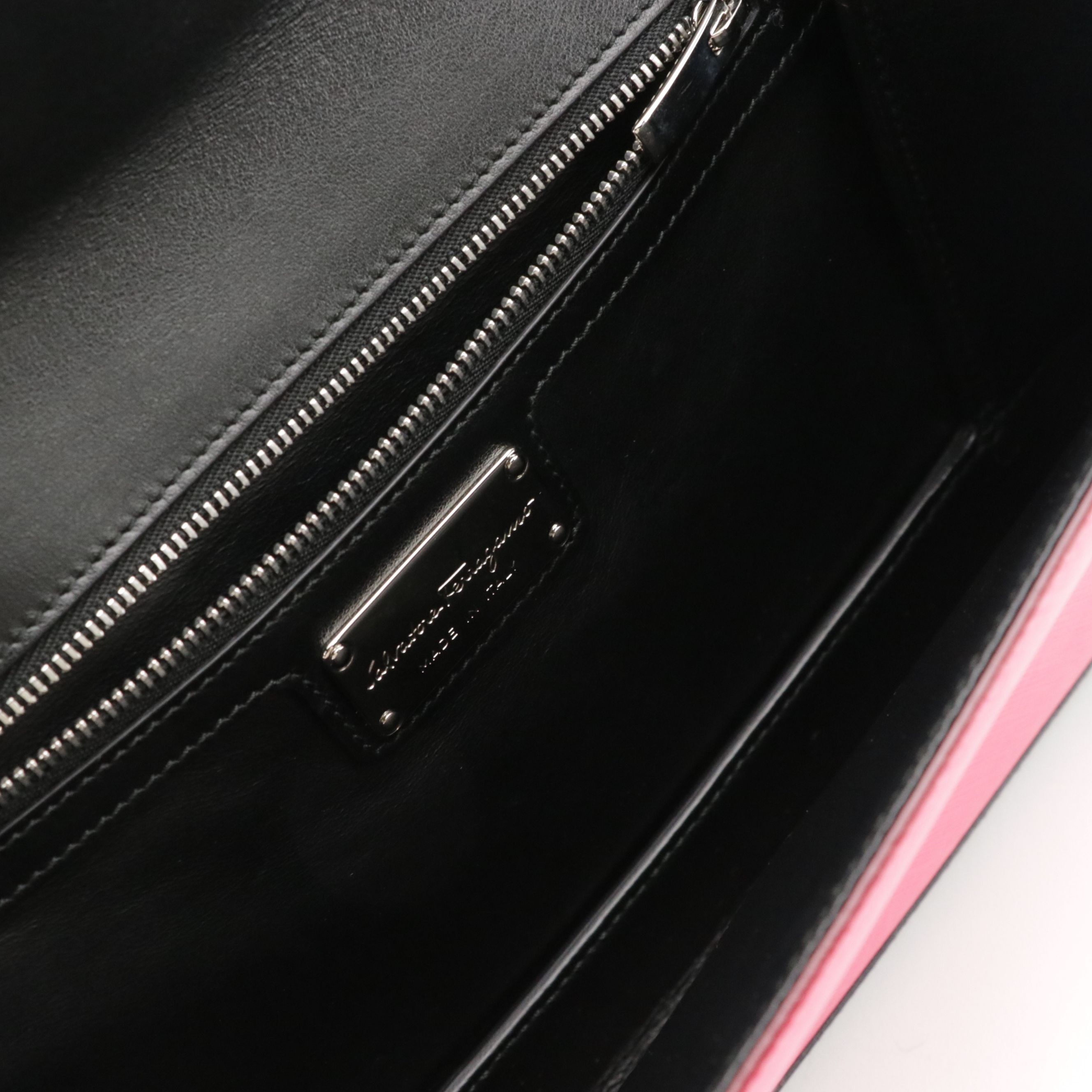 Salvatore Ferragamo Vara Bow Full Flap Shoulder Bag in Saffiano & Patent Leather