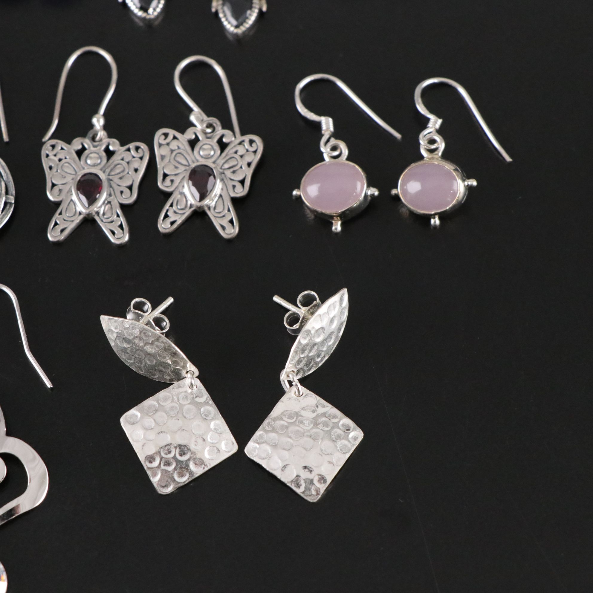 14 Assorted Sterling Silver Rings, Necklaces and Earrings