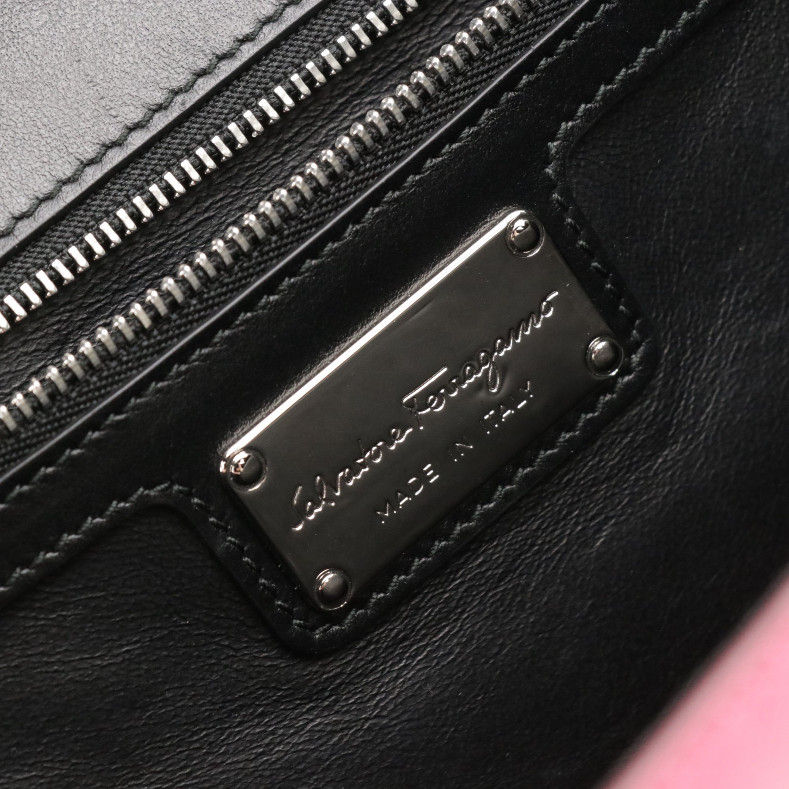 Salvatore Ferragamo Vara Bow Full Flap Shoulder Bag in Saffiano & Patent Leather