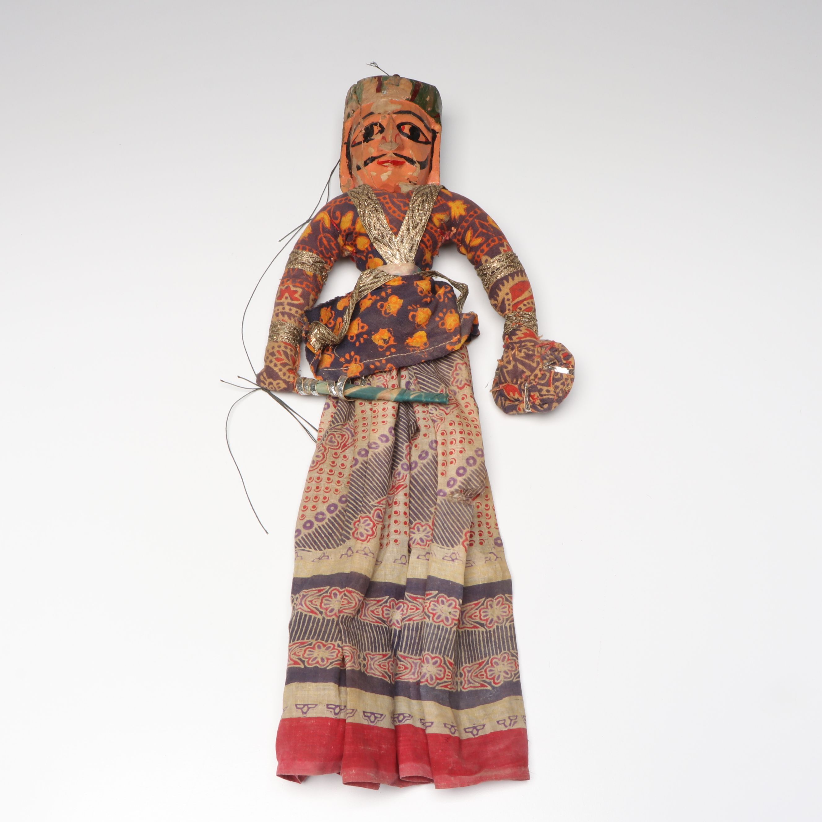 Indian Hand-Painted Wooden Marionettes and Dolls