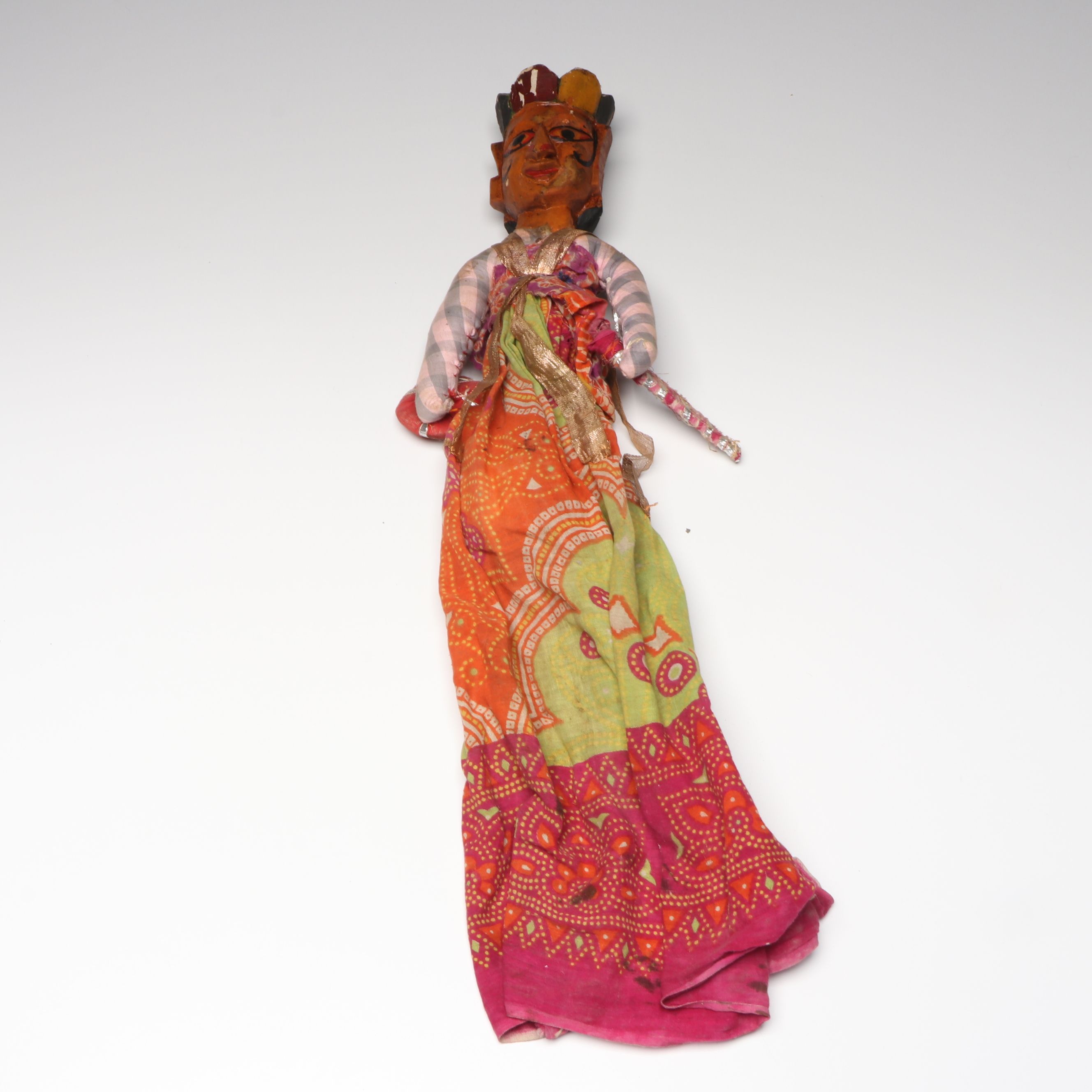 Indian Hand-Painted Wooden Marionettes and Dolls