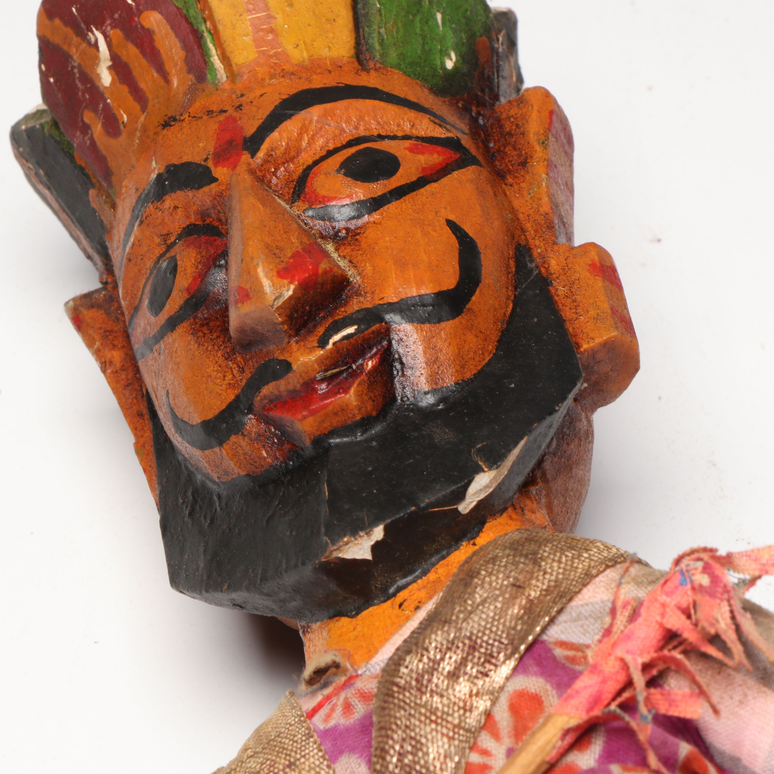 Indian Hand-Painted Wooden Marionettes and Dolls
