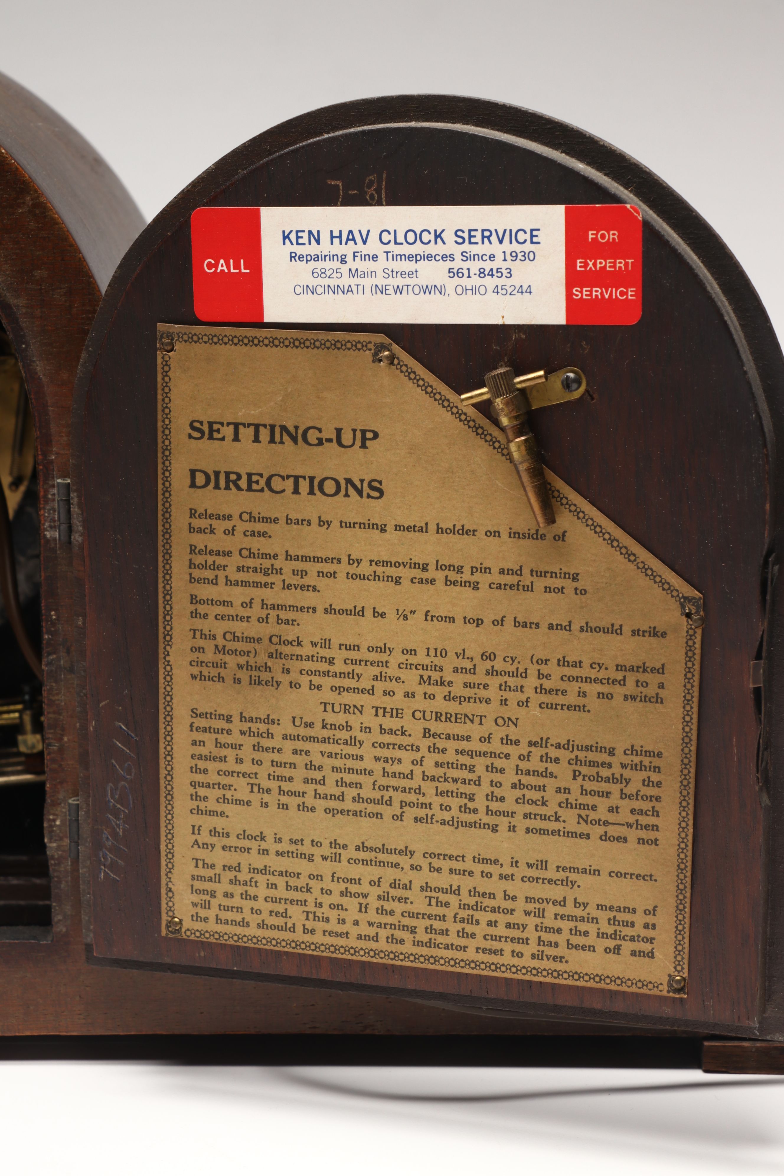 Herschede Hall Clock Company "Crown" Electric Mantel Clock, 1933