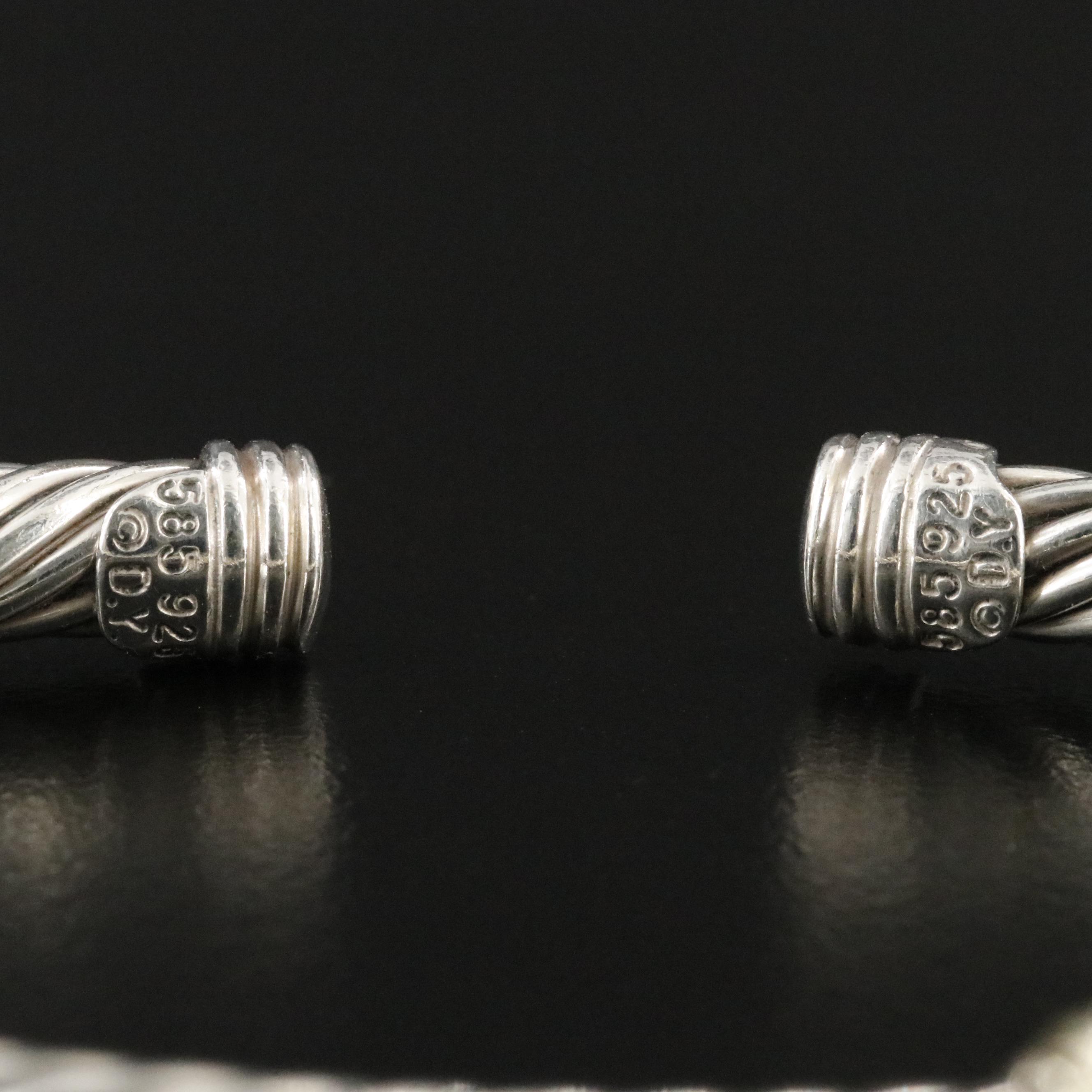 David Yurman Sterling Bead Station Cuff Bracelet with 14K Accents