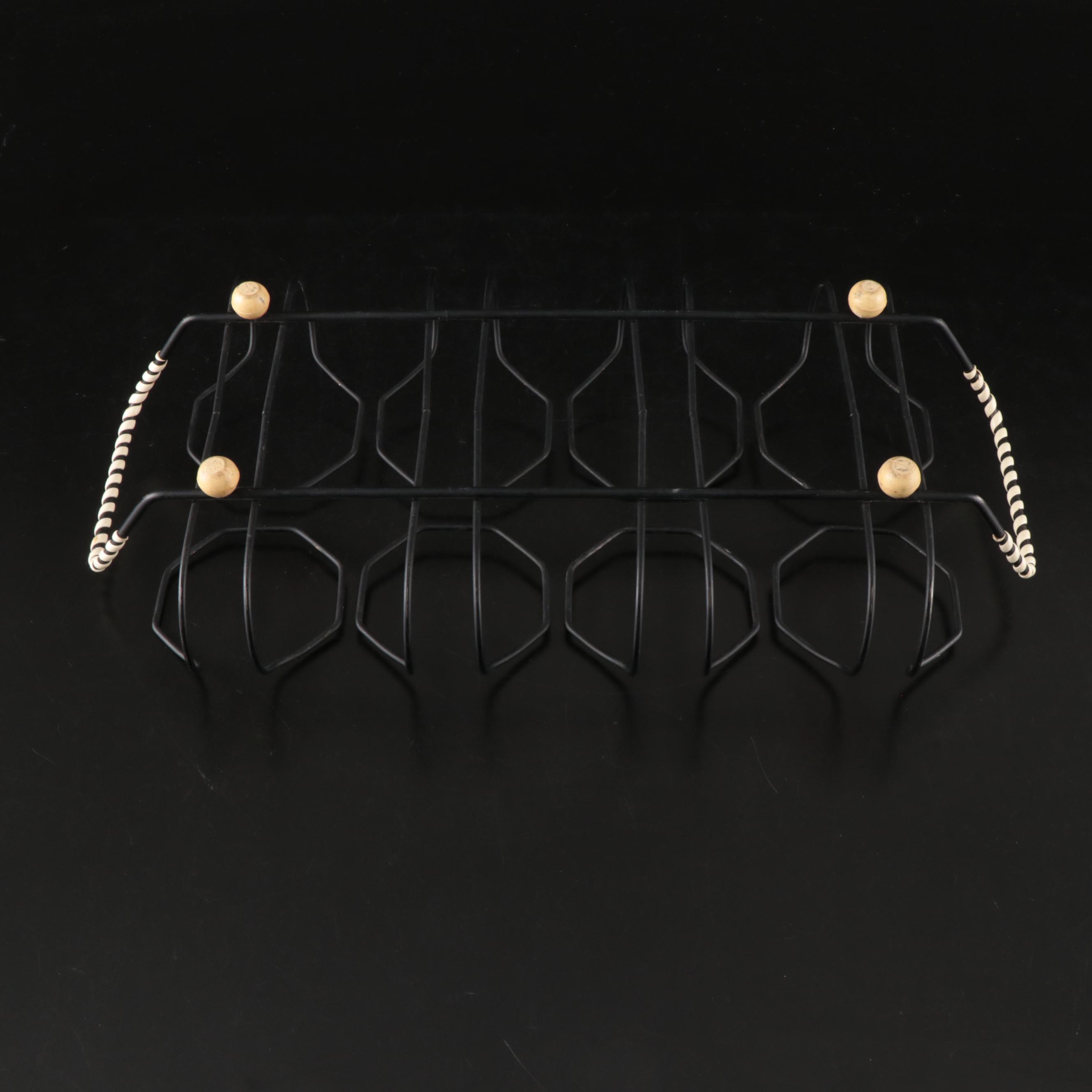 Georges Briard and Other Gilt Glass Tumblers with Metal Rack