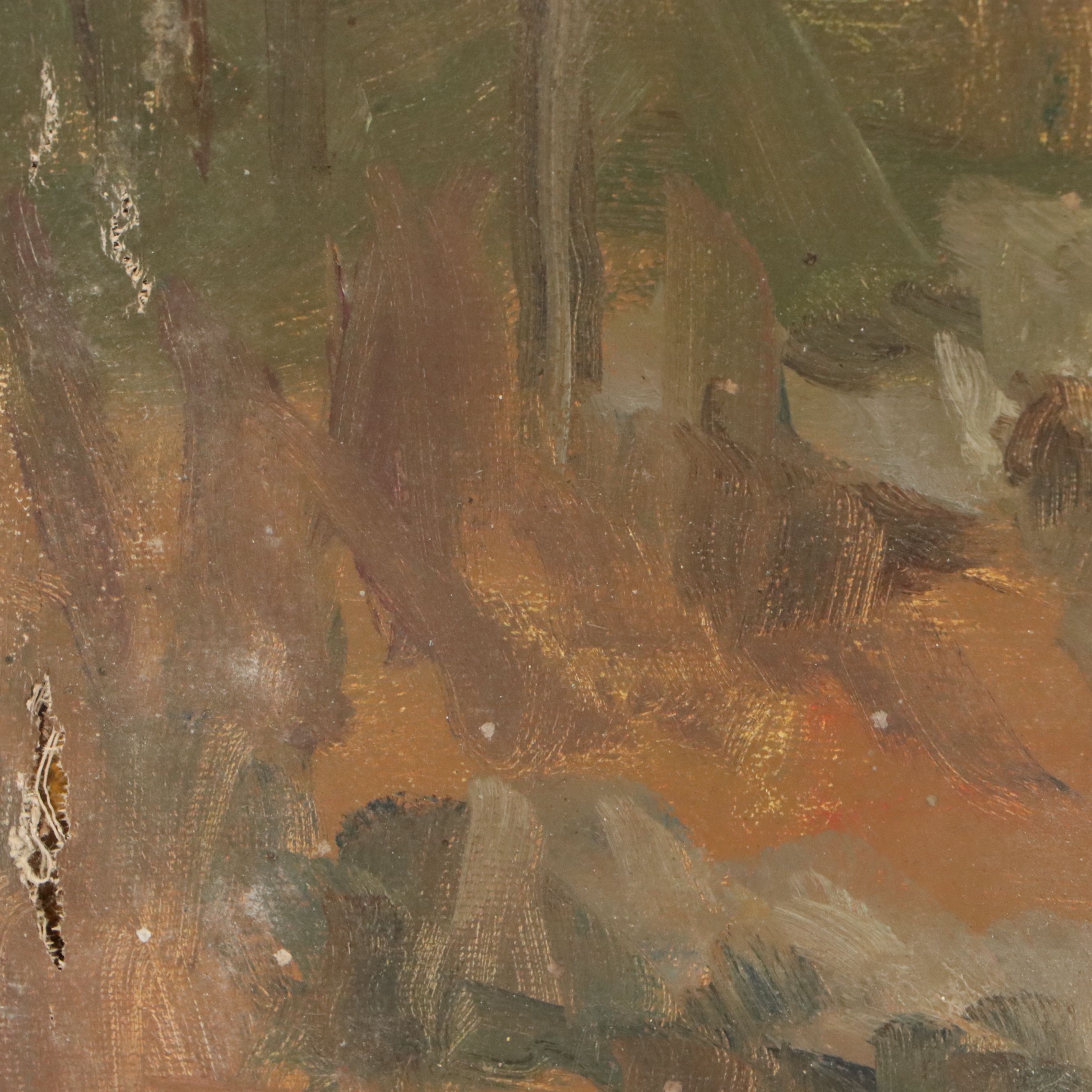 Richard Stalter Oil Painting of River in Winter, Mid to Late 20th Century