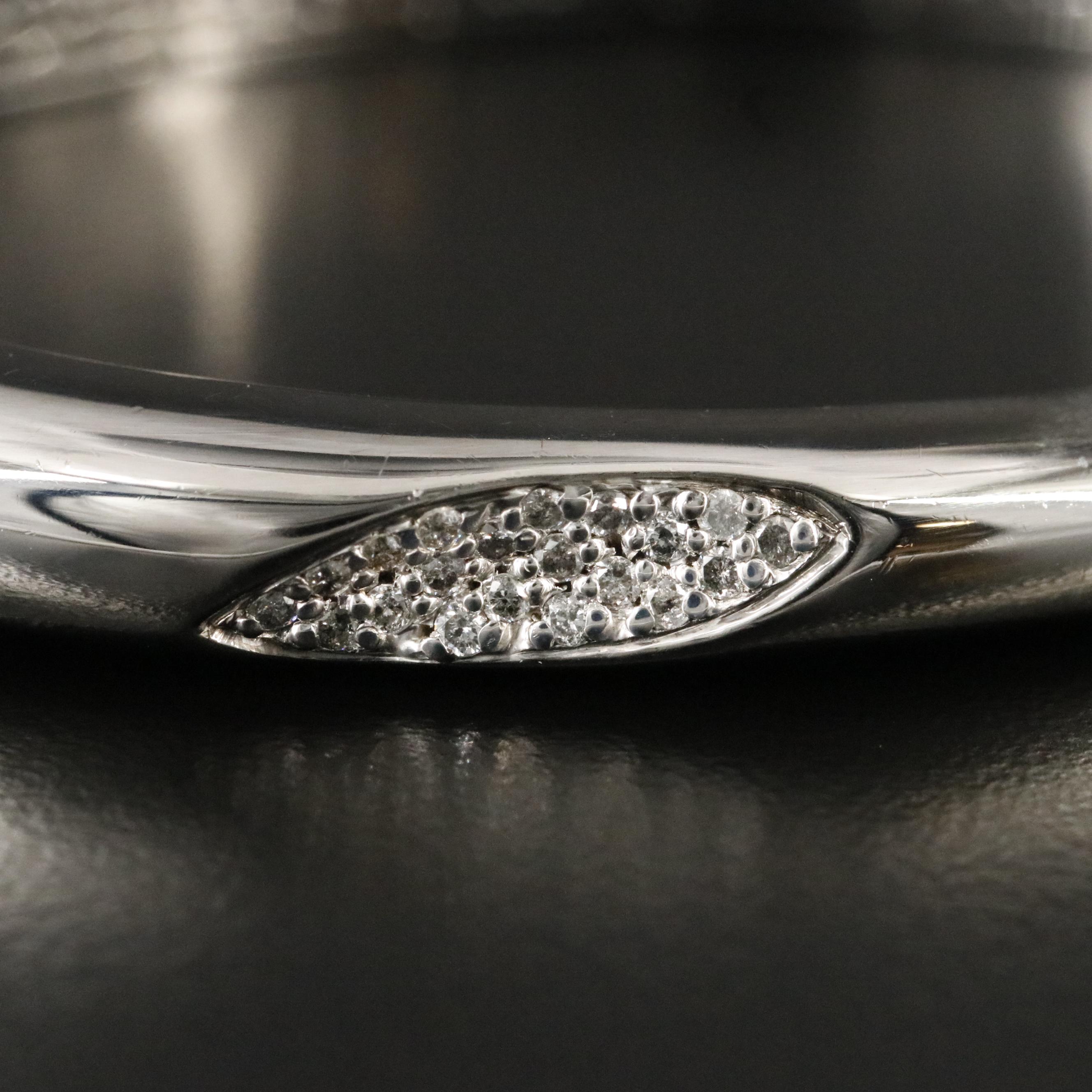 Roberto Coin Capri Plus Darkened Sterling and Diamond Hinged Bangle Bracelet