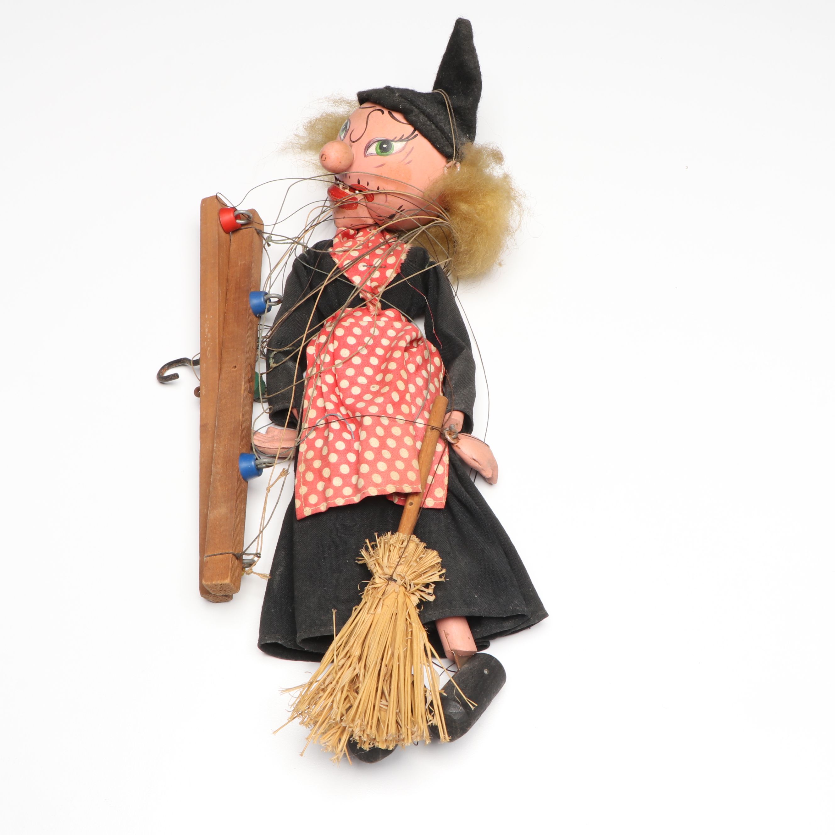 Hand-Painted "Little Red Riding Hood" with Other Vintage Marionettes