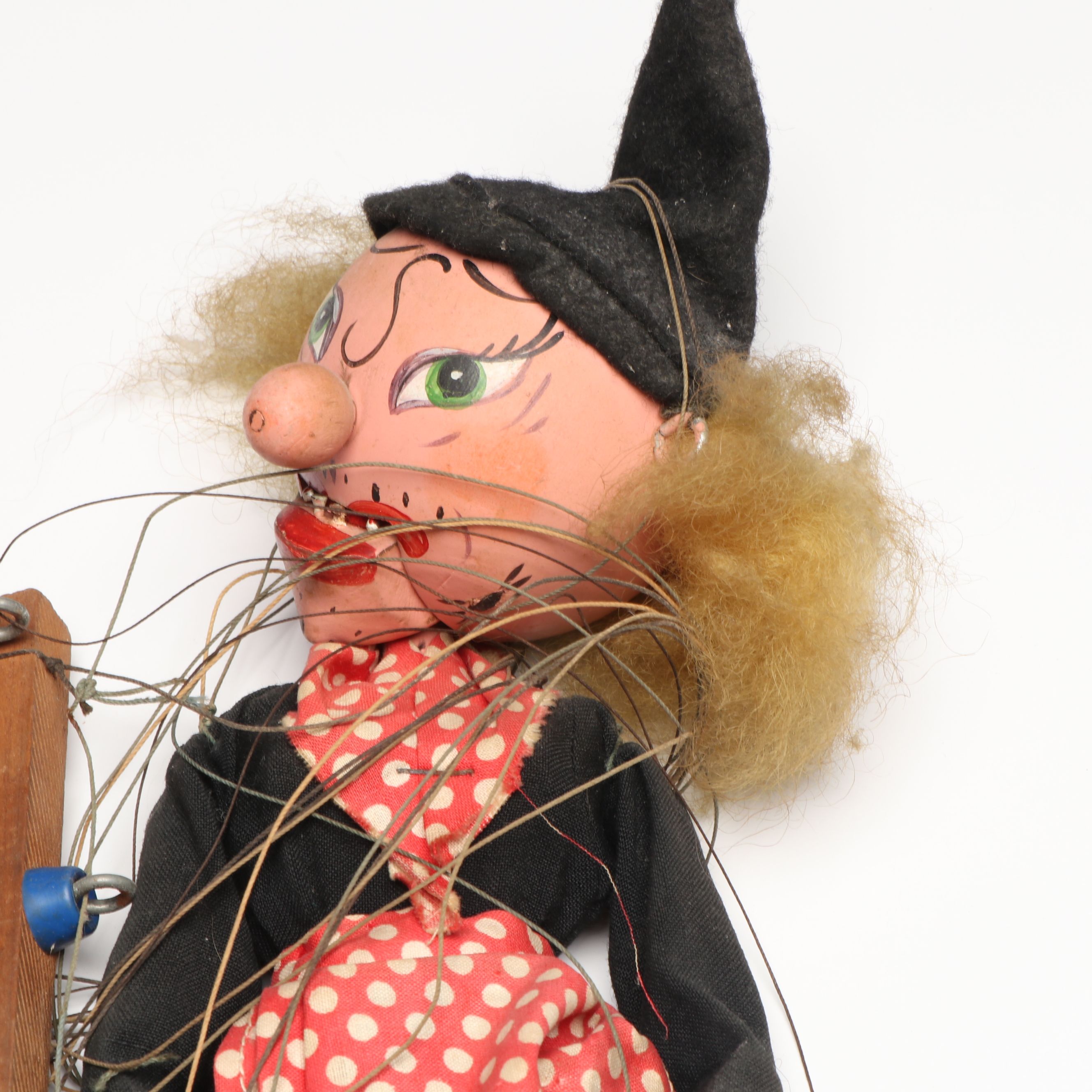 Hand-Painted "Little Red Riding Hood" with Other Vintage Marionettes