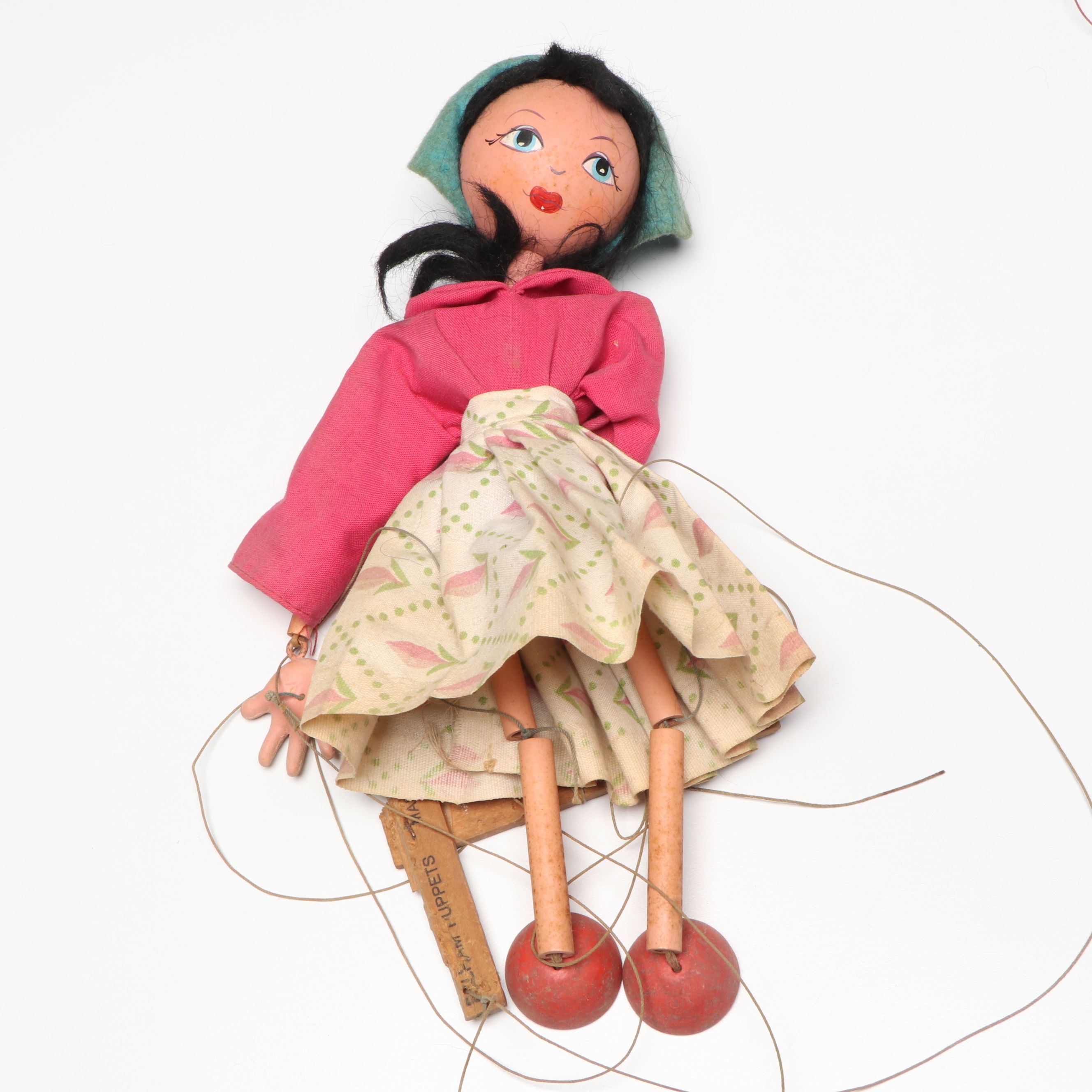 Hand-Painted "Little Red Riding Hood" with Other Vintage Marionettes