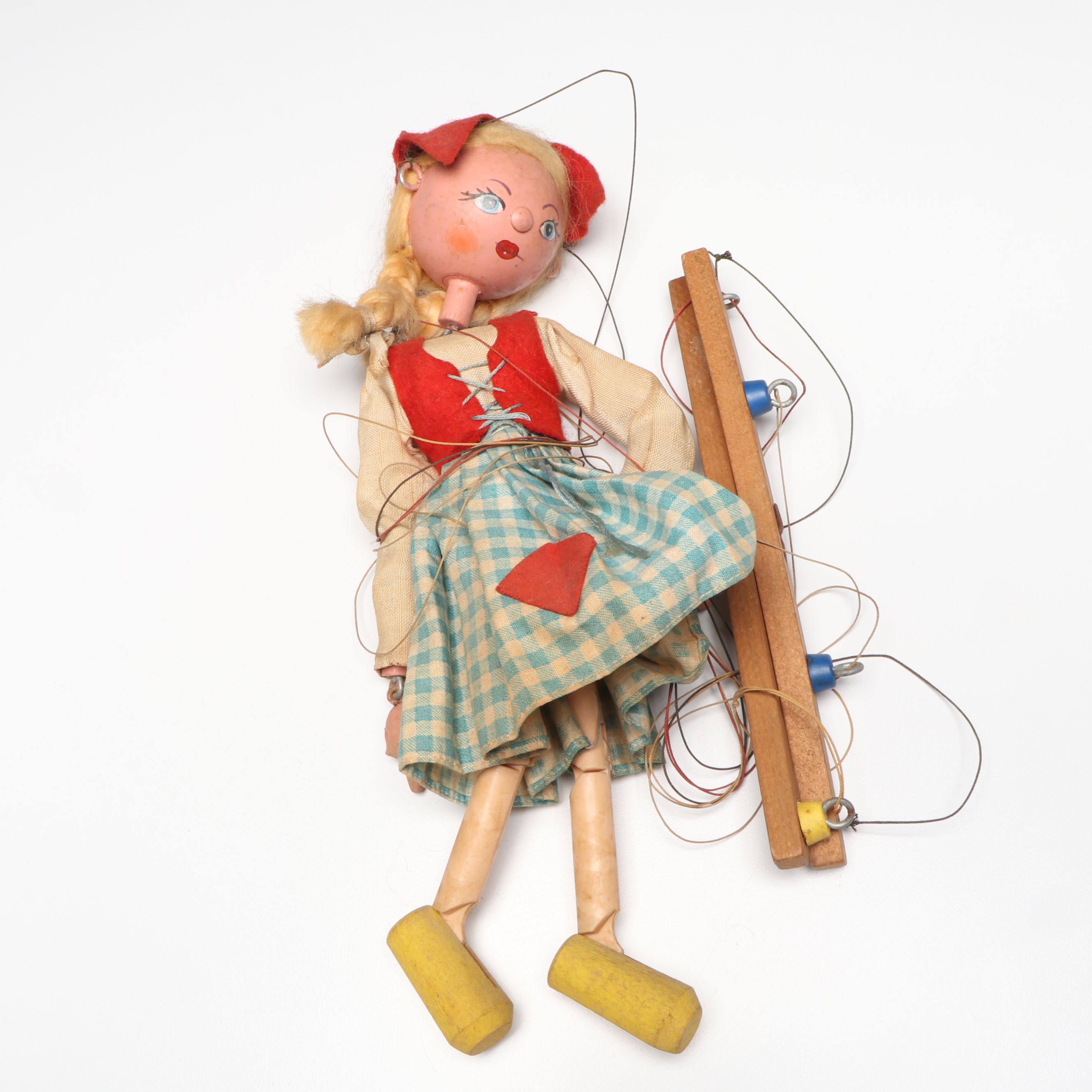 Hand-Painted "Little Red Riding Hood" with Other Vintage Marionettes