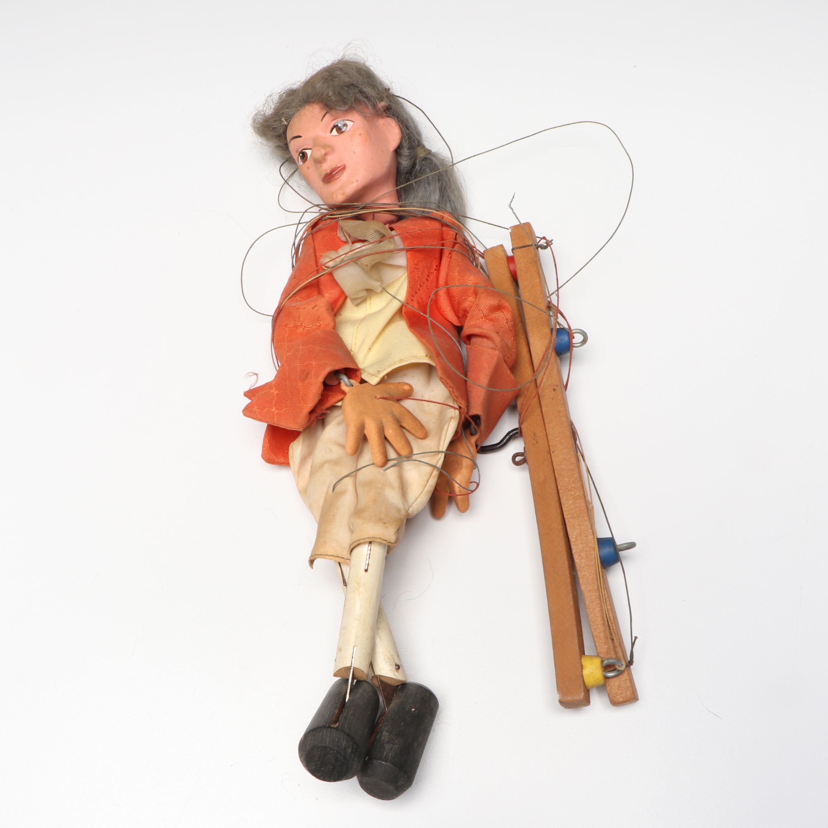 Hand-Painted "Little Red Riding Hood" with Other Vintage Marionettes