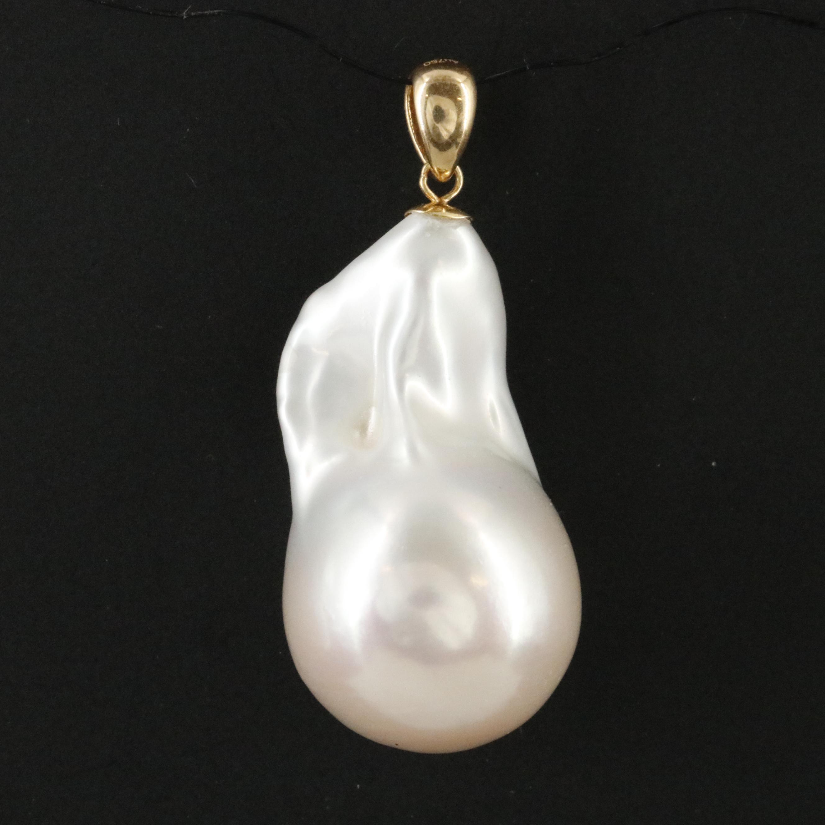 18K Baroque Pearl Pendant