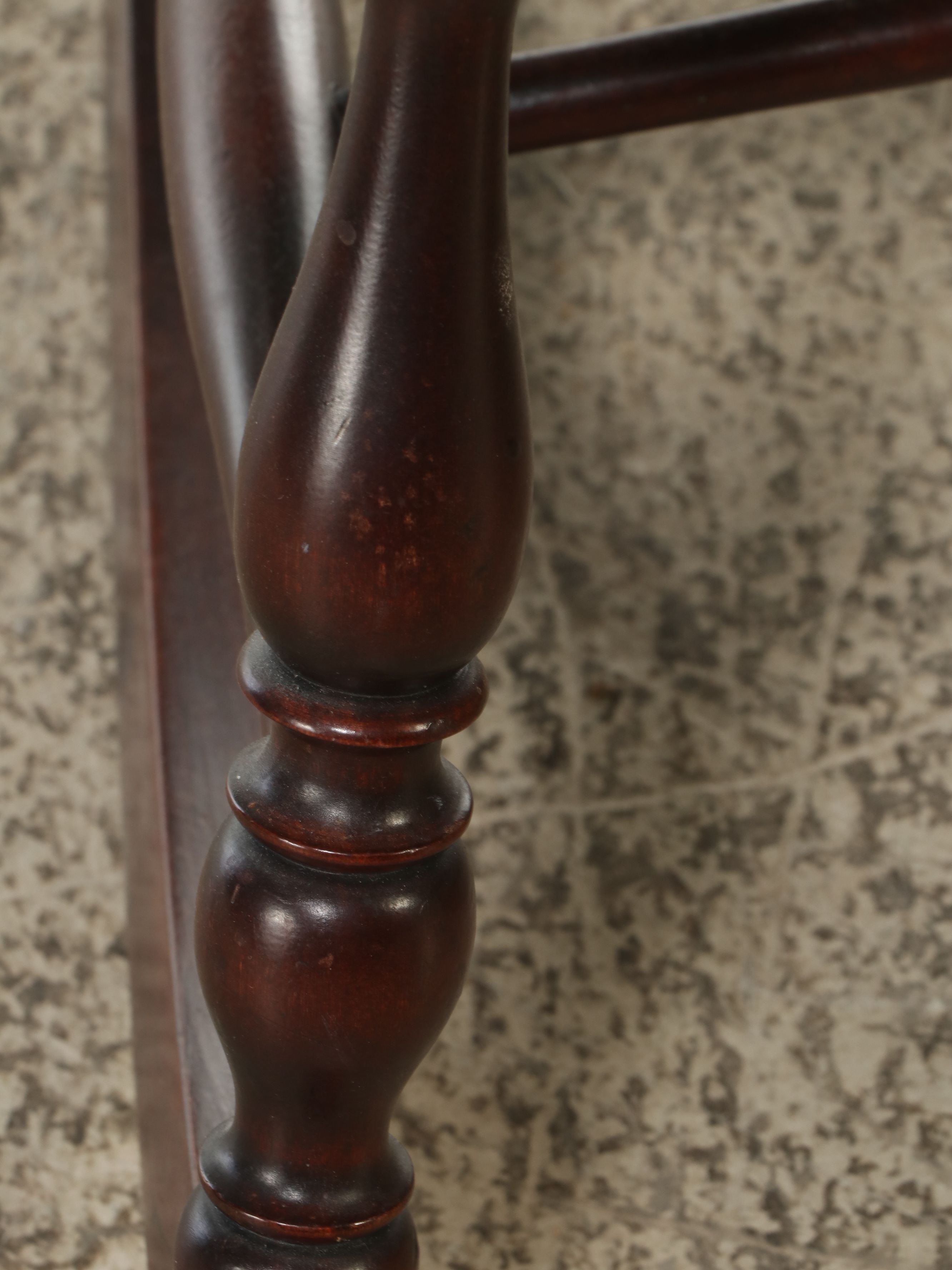 Adams Style Inlaid Mahogany Finish Rocking Chair, Early to Mid-20th Century