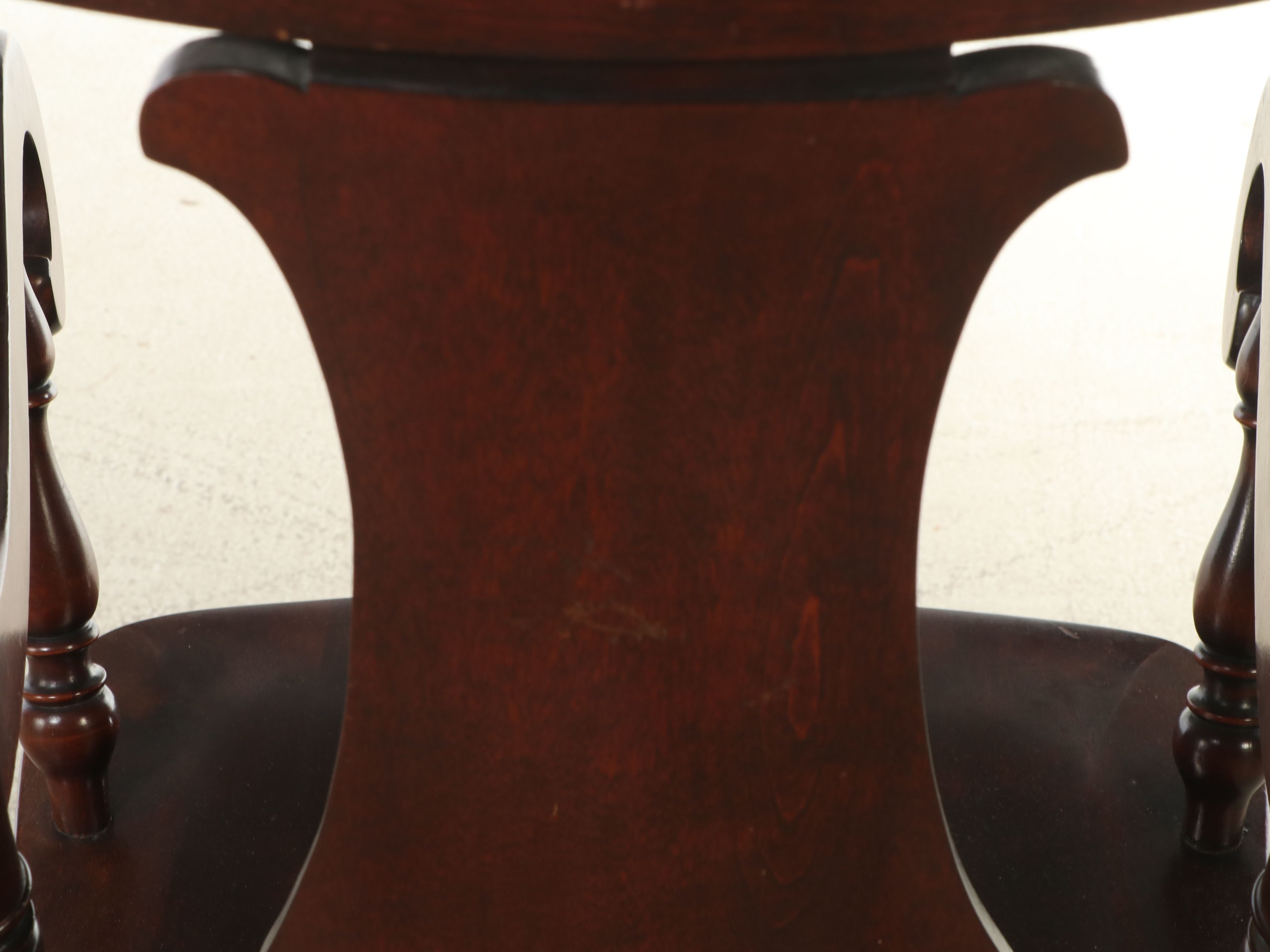 Adams Style Inlaid Mahogany Finish Rocking Chair, Early to Mid-20th Century