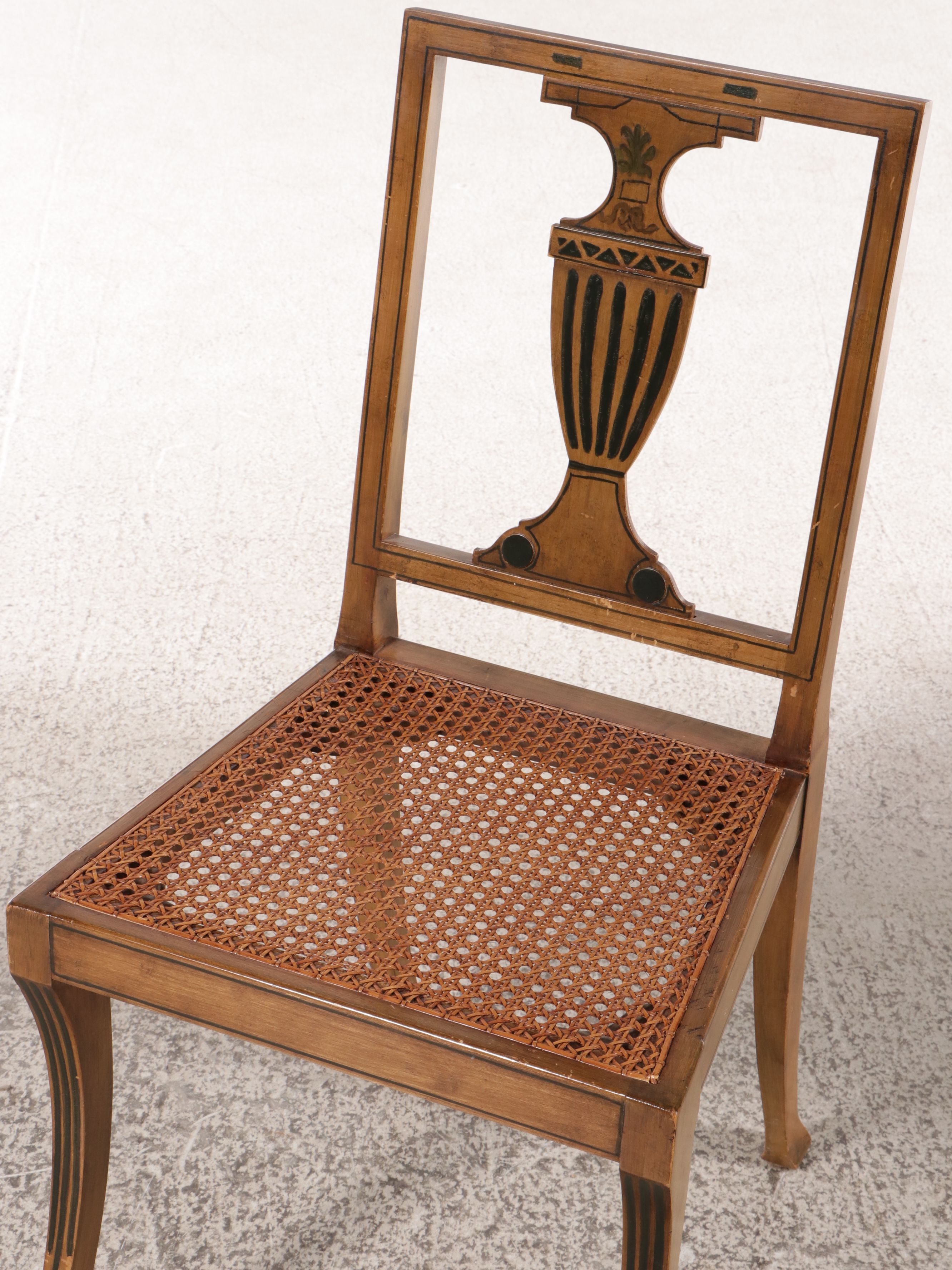 Five-Piece Bittners Adams Style Paint-Decorated Dining Set