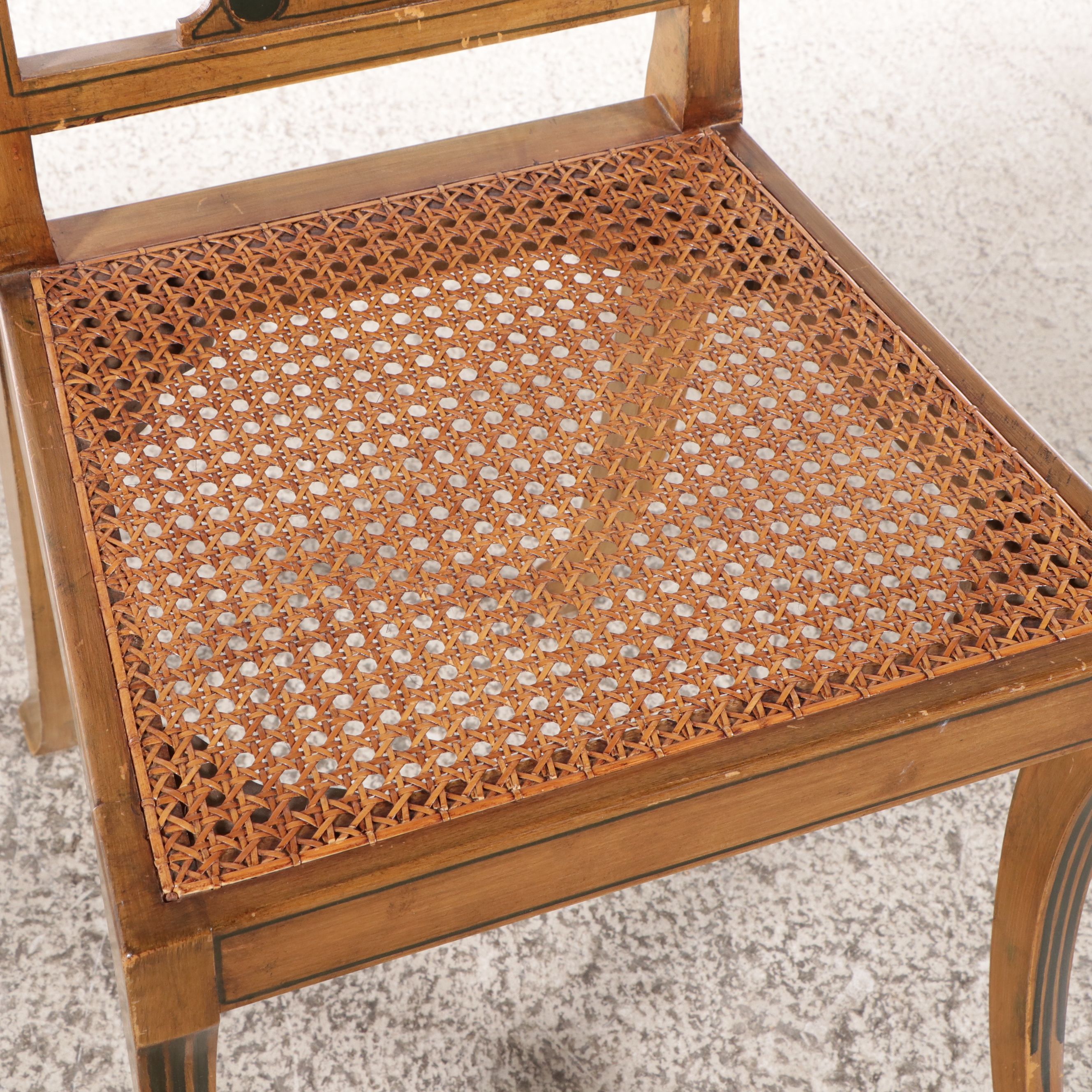 Five-Piece Bittners Adams Style Paint-Decorated Dining Set