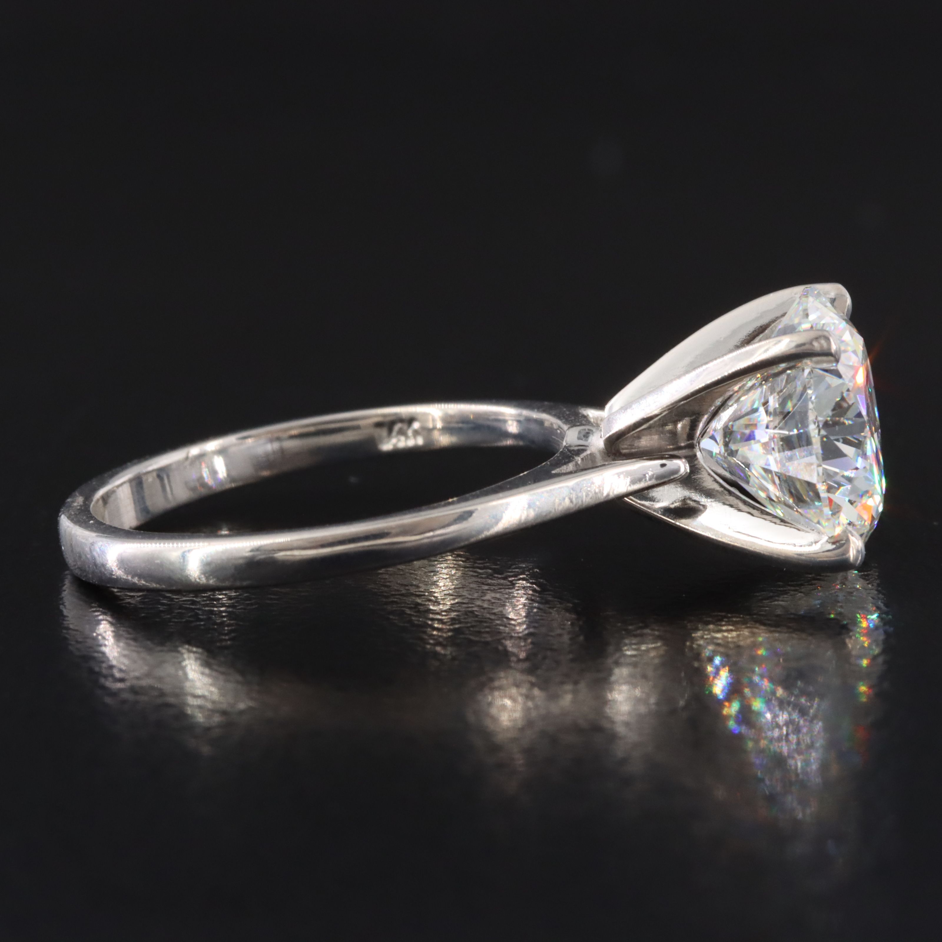 14K 3.59 CT Lab Grown Diamond Solitaire Ring with IGI Report