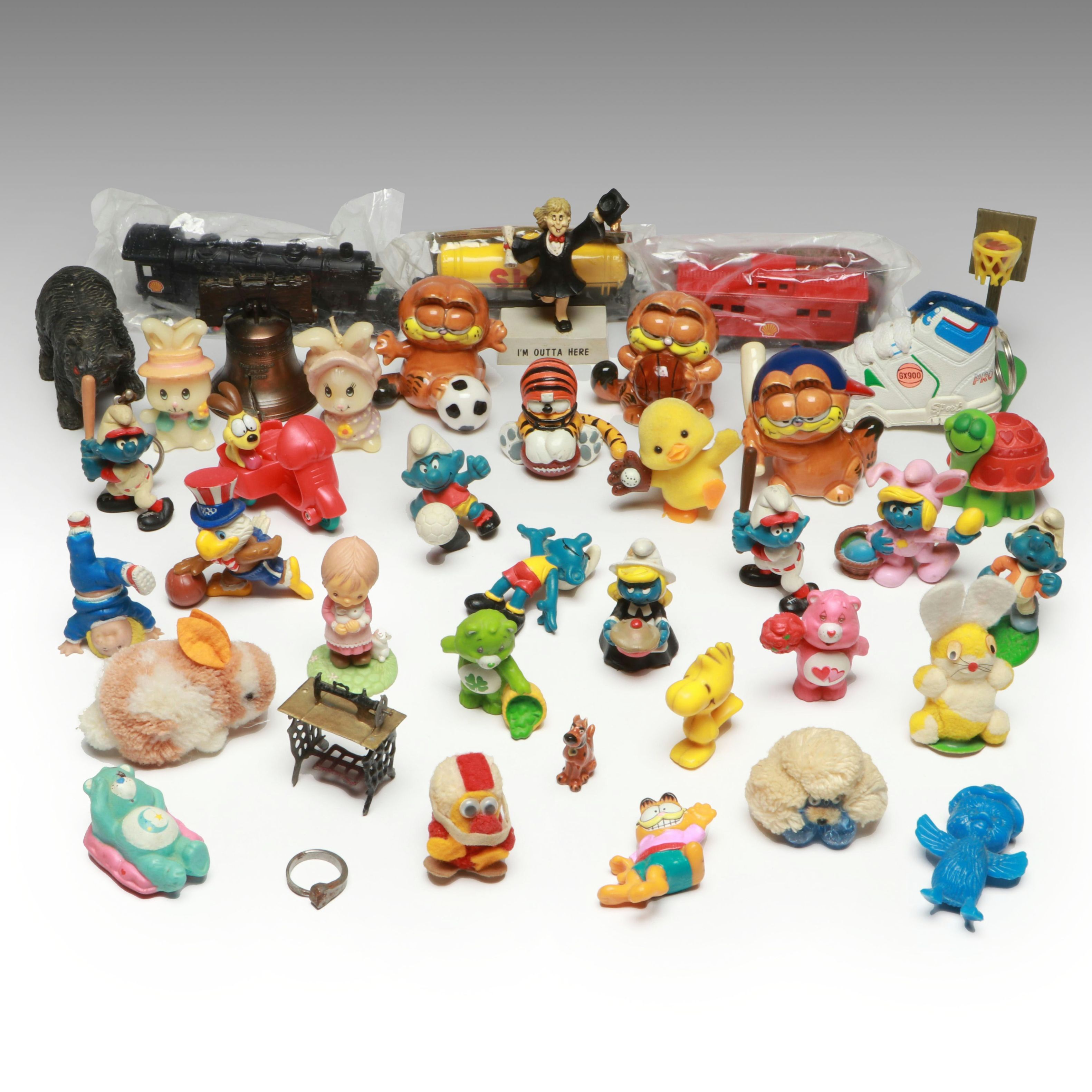 Ceramic Garfield Figures with Smurfs, Care Bears, and More Figurines
