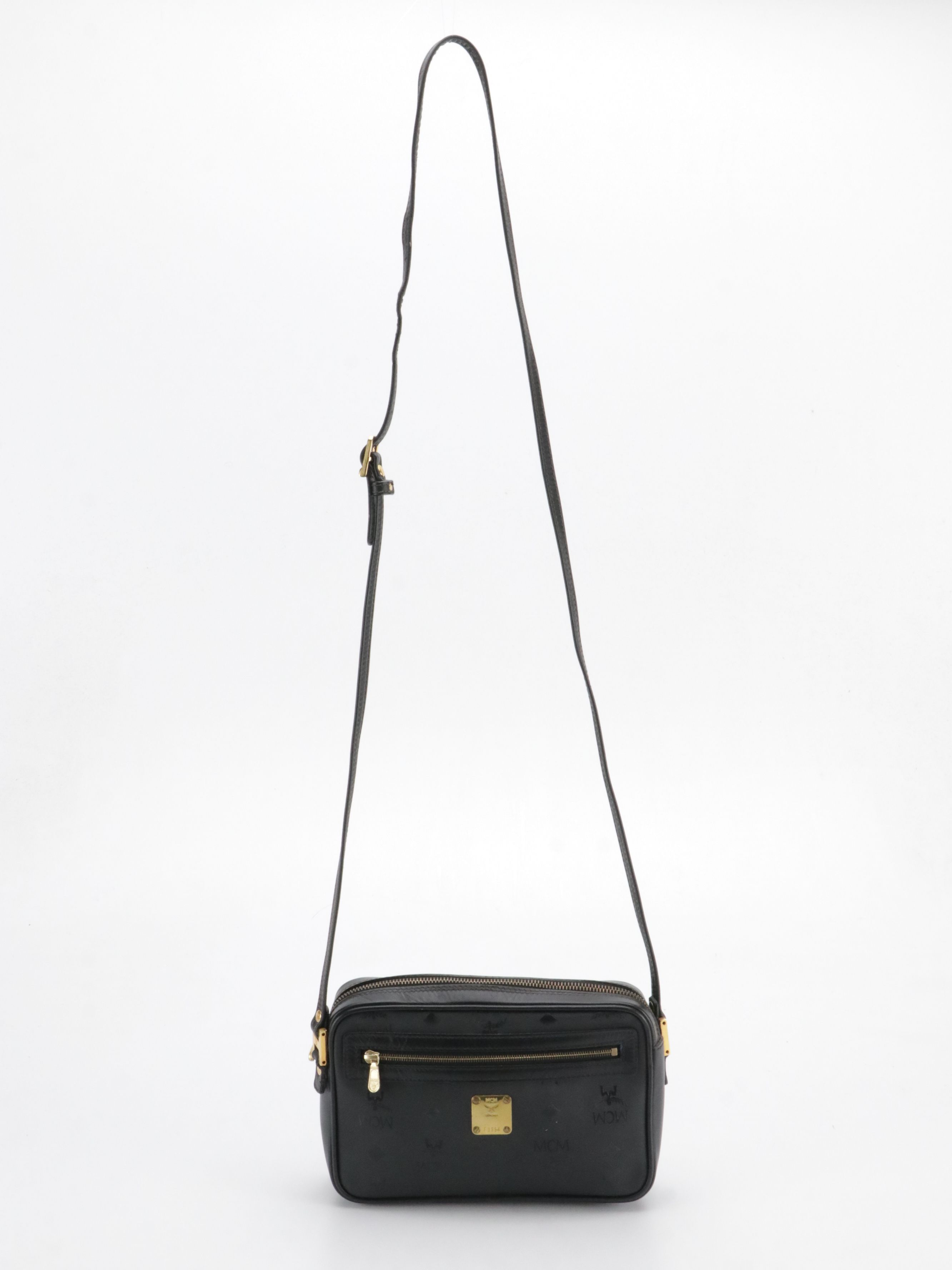 MCM Crossbody Bag in Black Viseto Nylon and Leather, Vintage