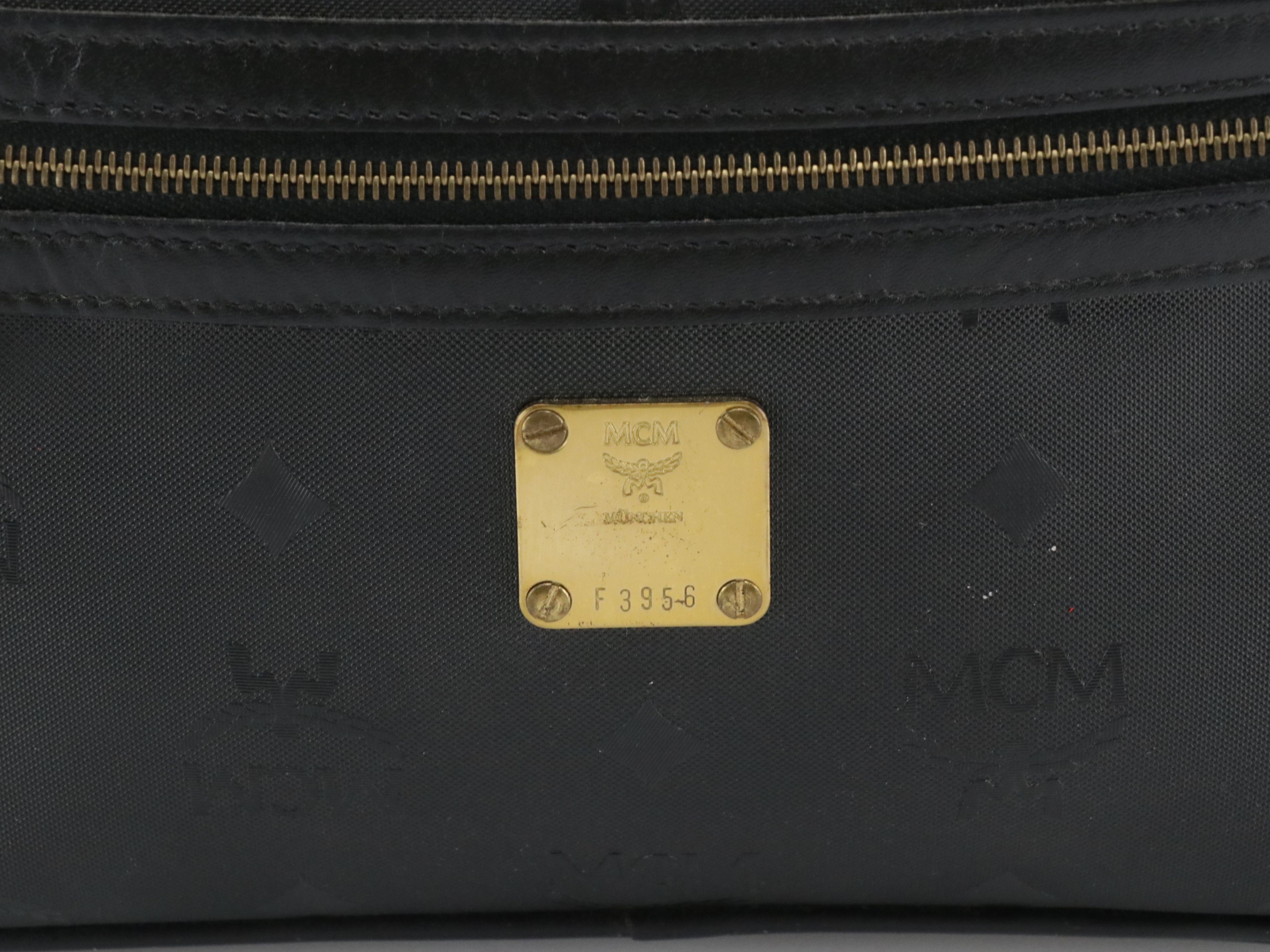 MCM Crossbody Bag in Black Viseto Nylon and Leather, Vintage