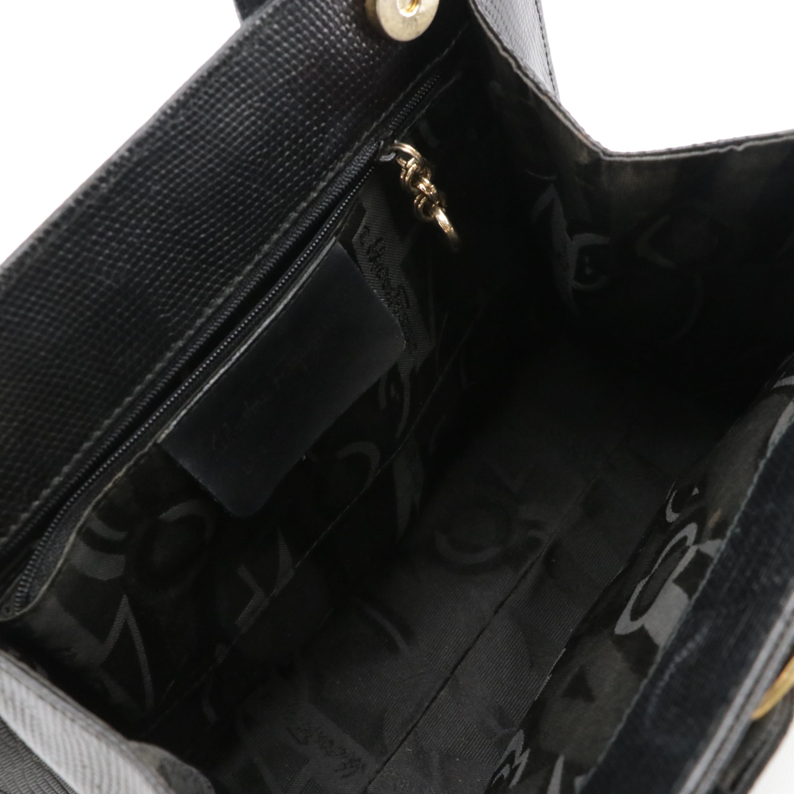 Salvatore Ferragamo Vara Bow Top Handle Bag in Black Lizard Embossed Leather