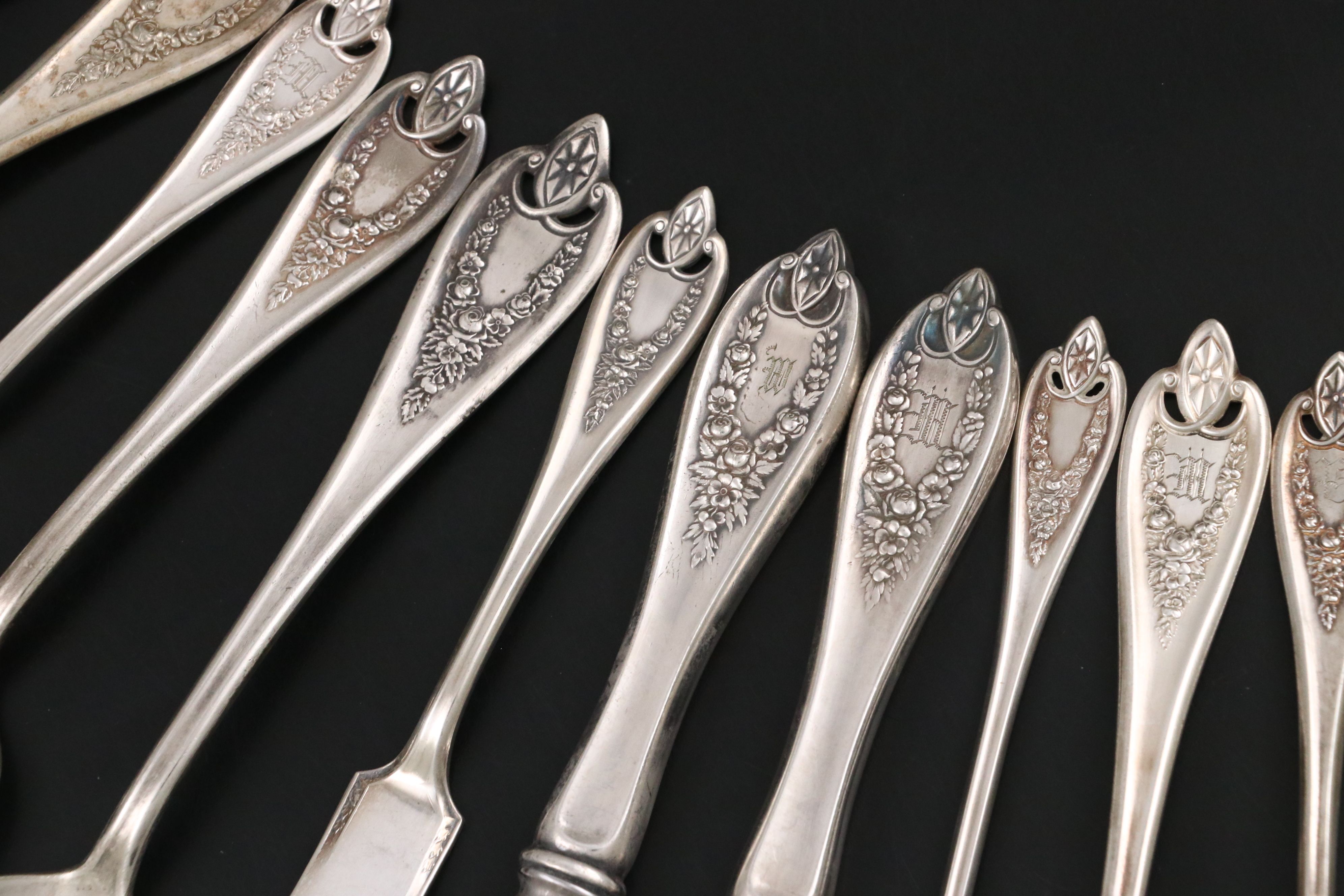 Rogers Bros. "Old Colony" Silver Plate Flatware and Serving Utensils, 1911-1973