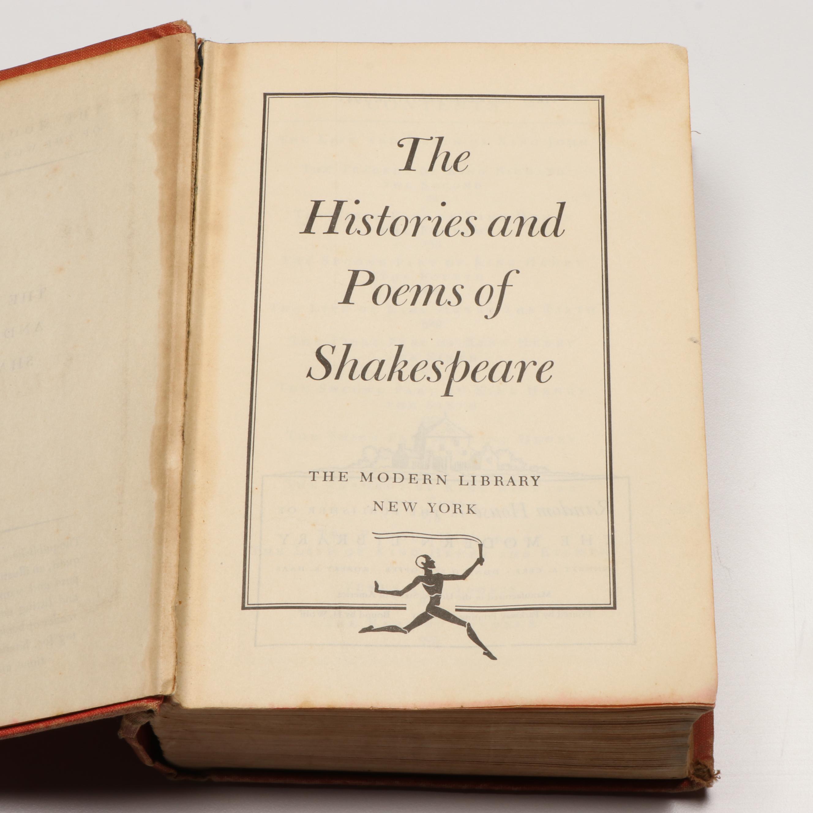 "The Histories and Poems of Shakespeare" by William Shakespeare and More Books