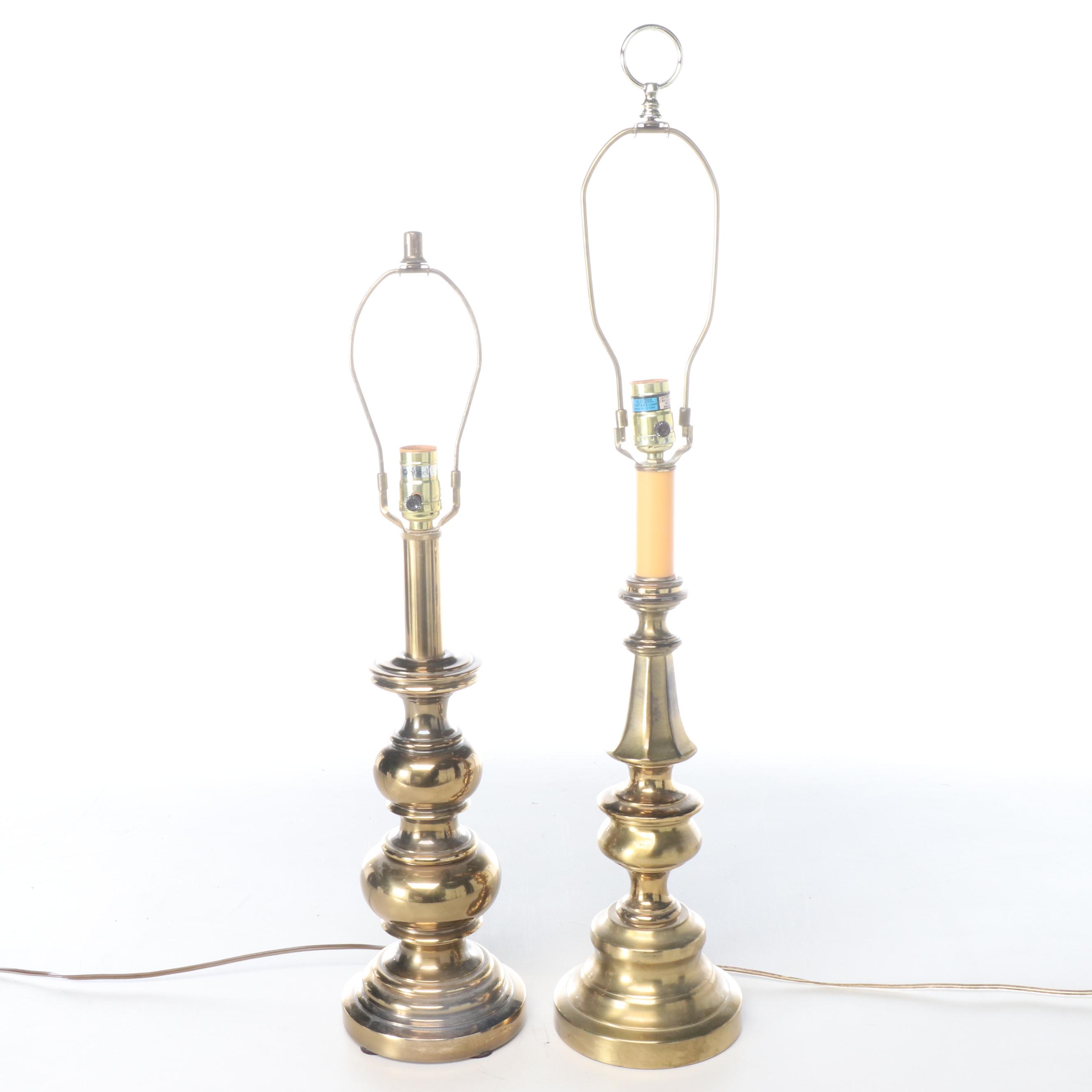 Stiffel Brass with Bouillotte Table Lamps, Vintage