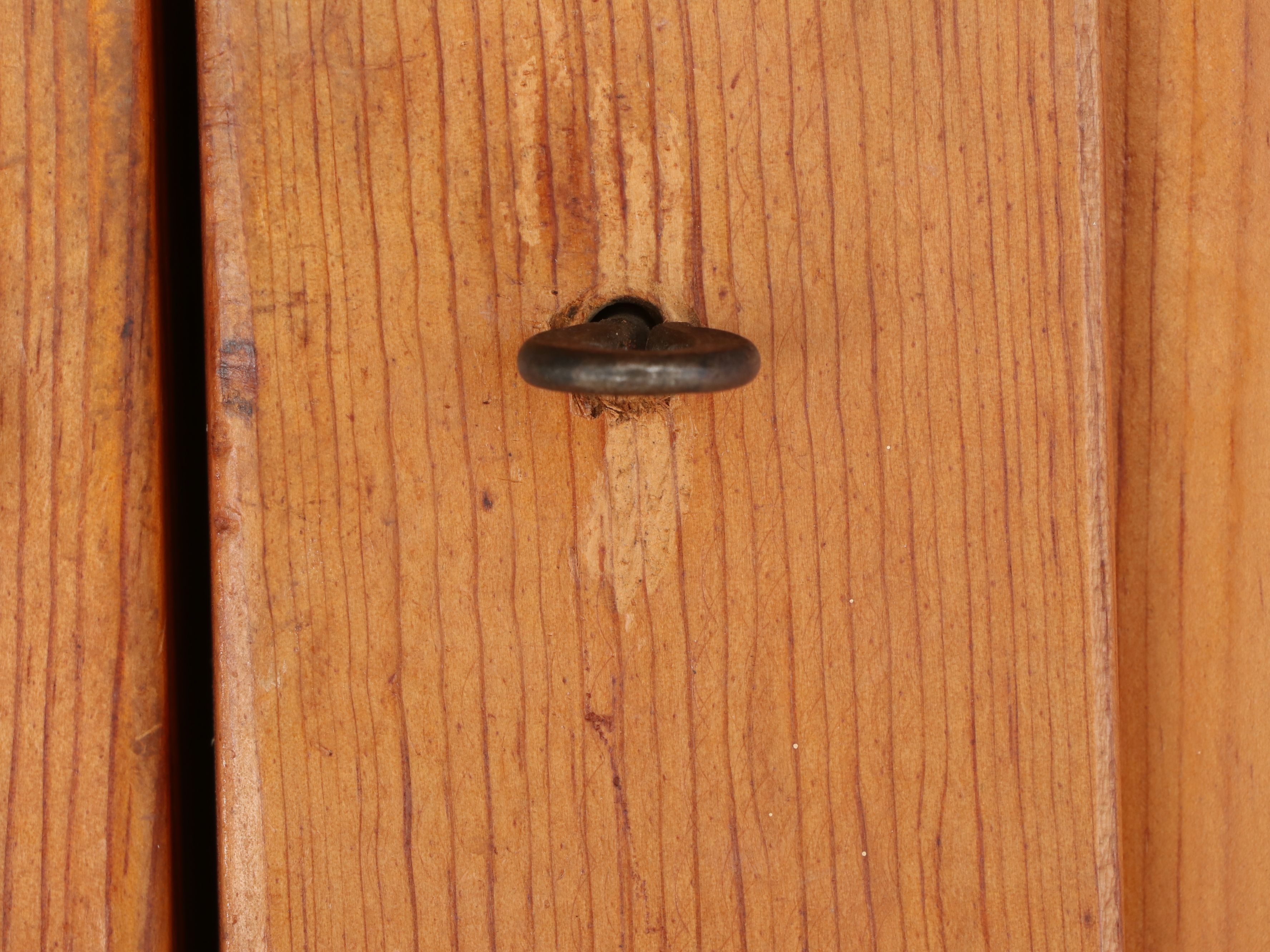 Edwin L Werner Paint Decorated Primitive Style Pine Hutch, 1994