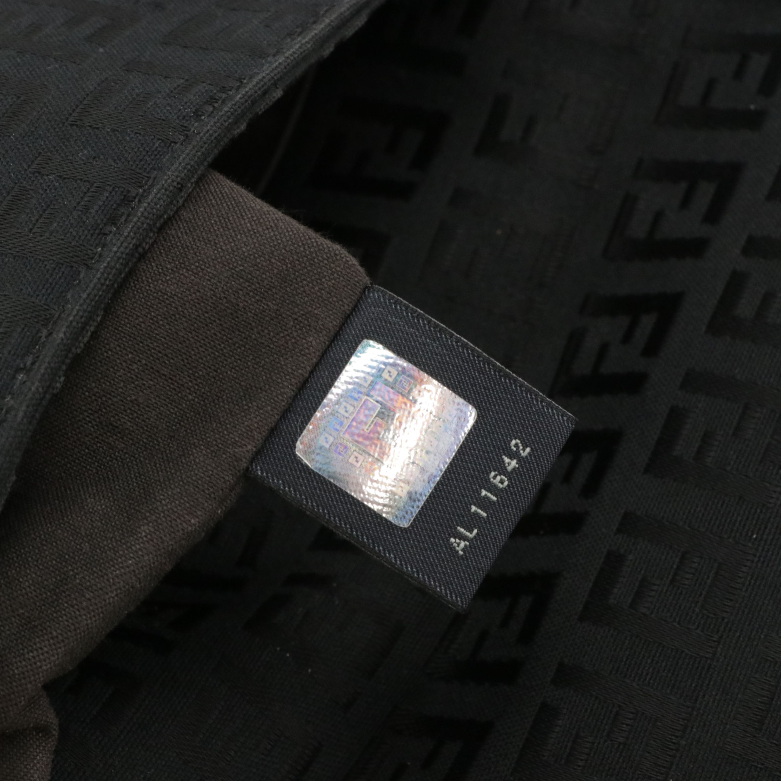 Fendi Front Flap Crossbody Bag in Black Zucchino Canvas and Leather Trim