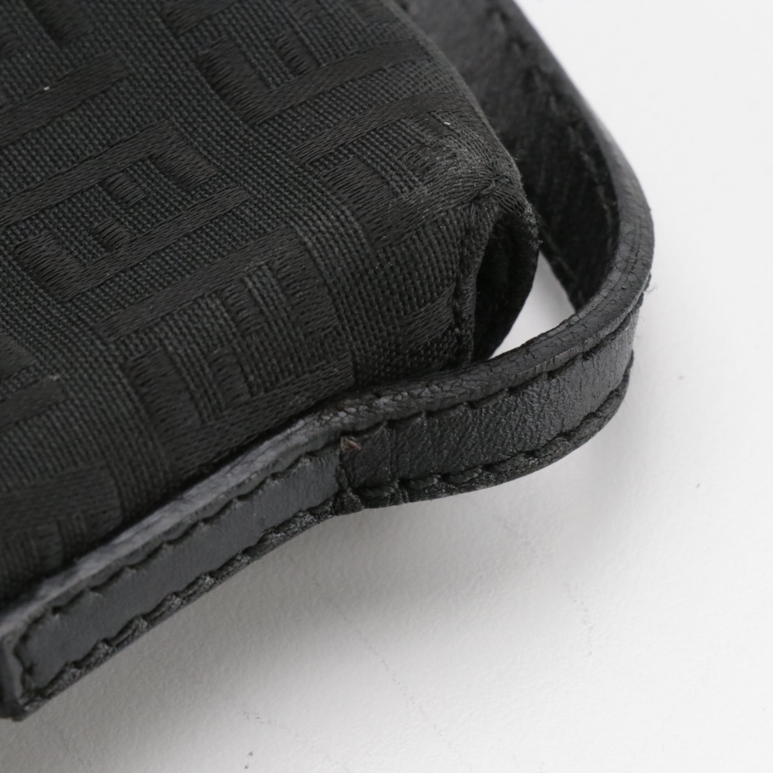 Fendi Front Flap Crossbody Bag in Black Zucchino Canvas and Leather Trim