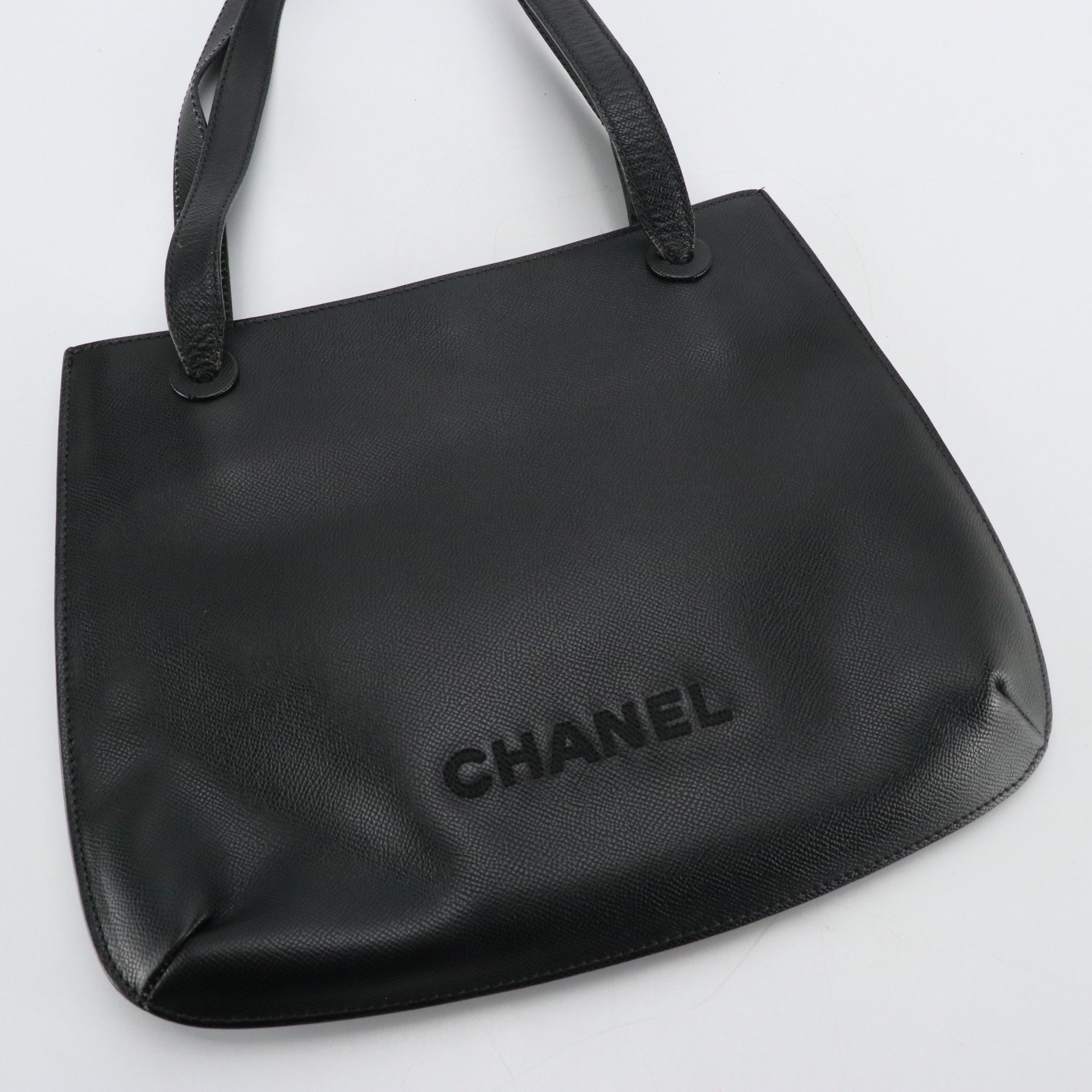 Chanel Black Caviar Leather Shoulder Tote