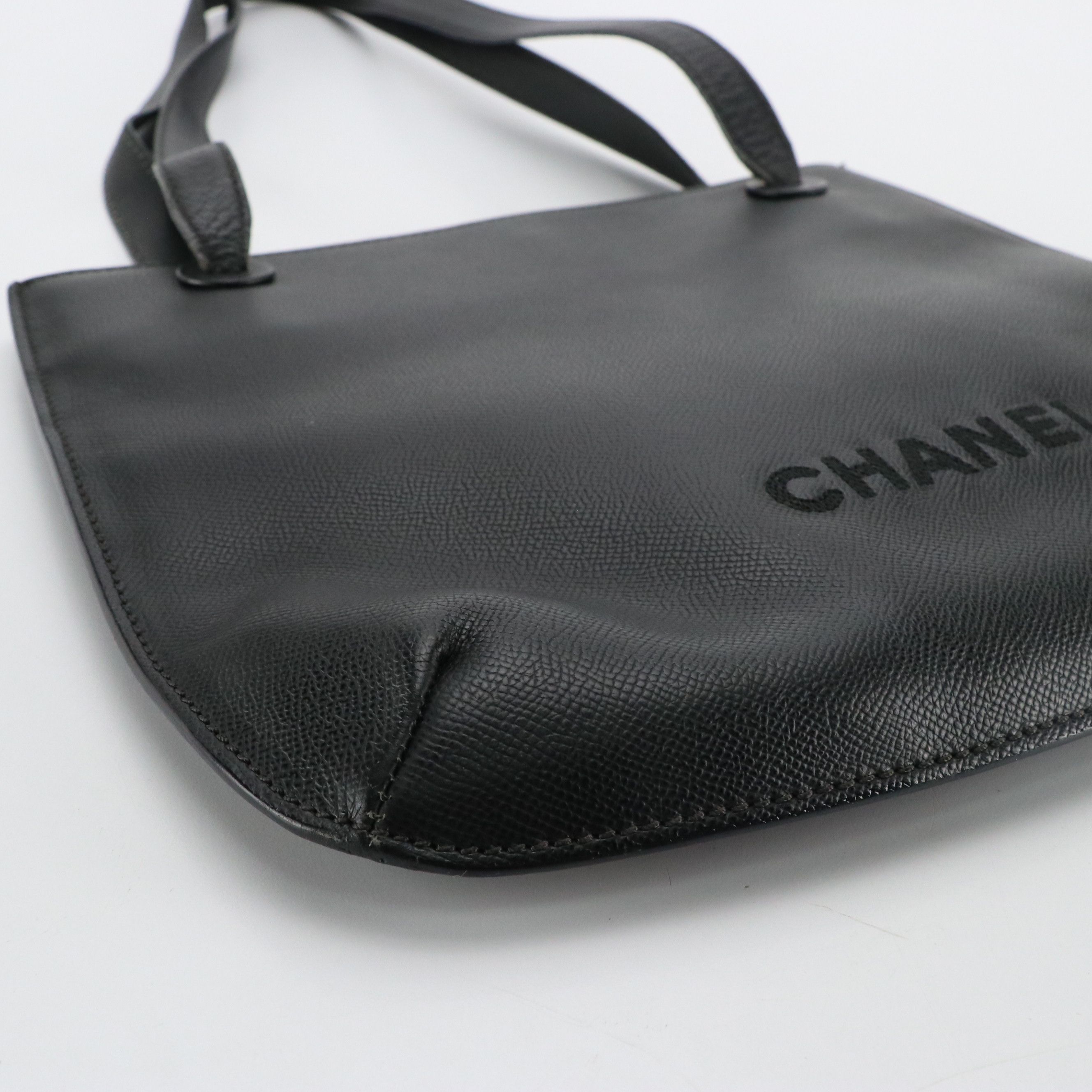 Chanel Black Caviar Leather Shoulder Tote