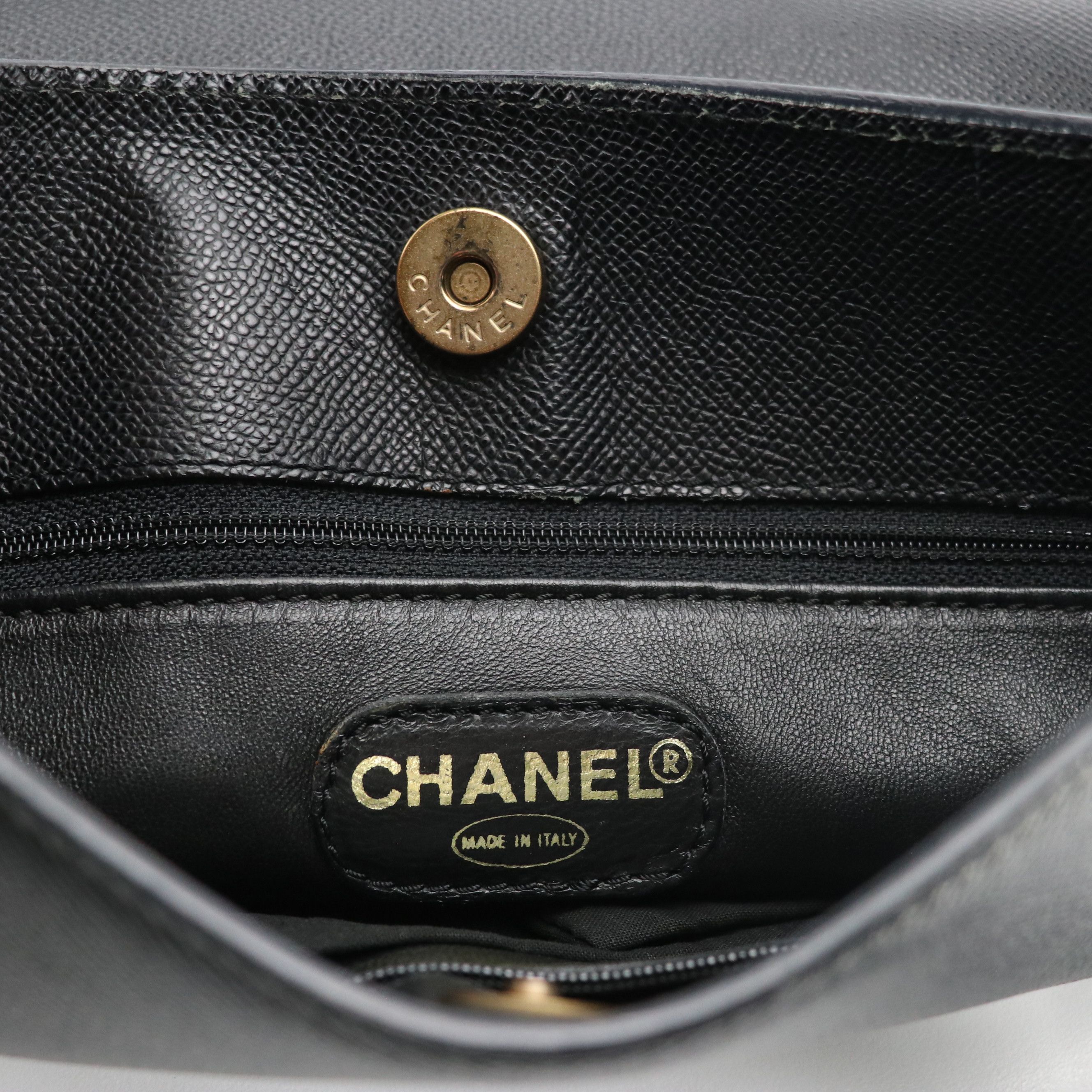 Chanel Black Caviar Leather Shoulder Tote