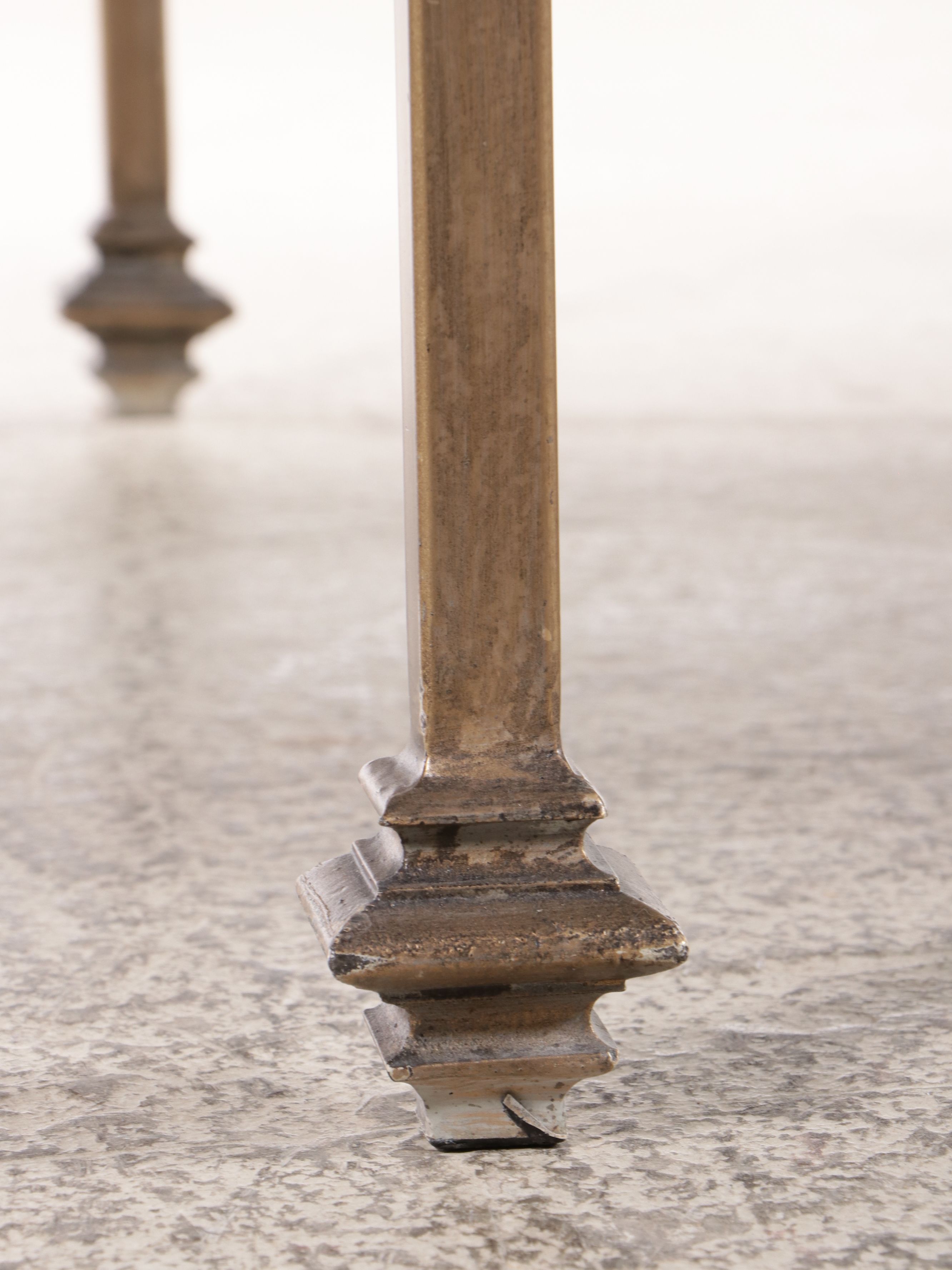 Contemporary Scrolled Metal Glass Top Coffee Table