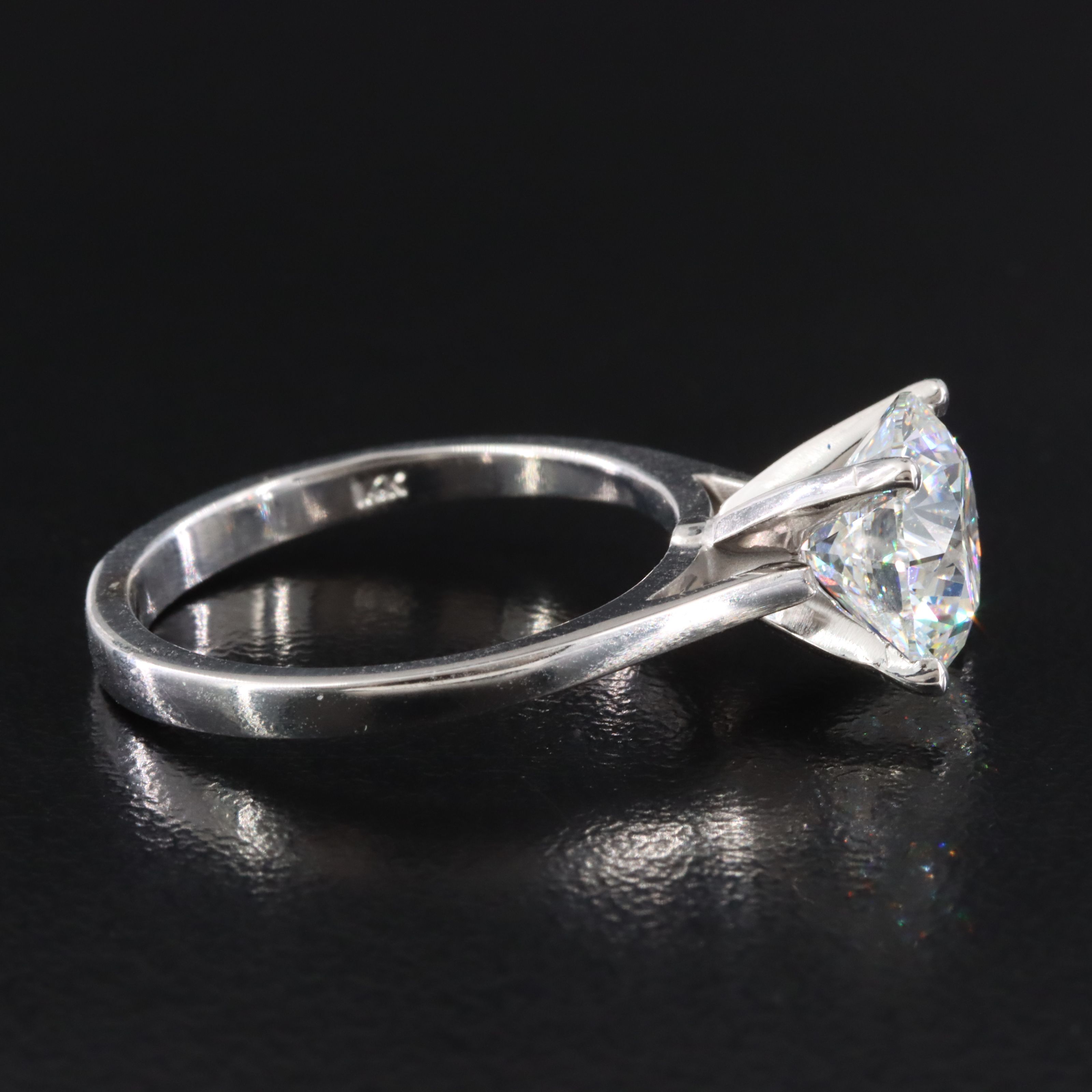 14K 2.89 CT Lab Grown Diamond Solitaire Ring with IGI Report