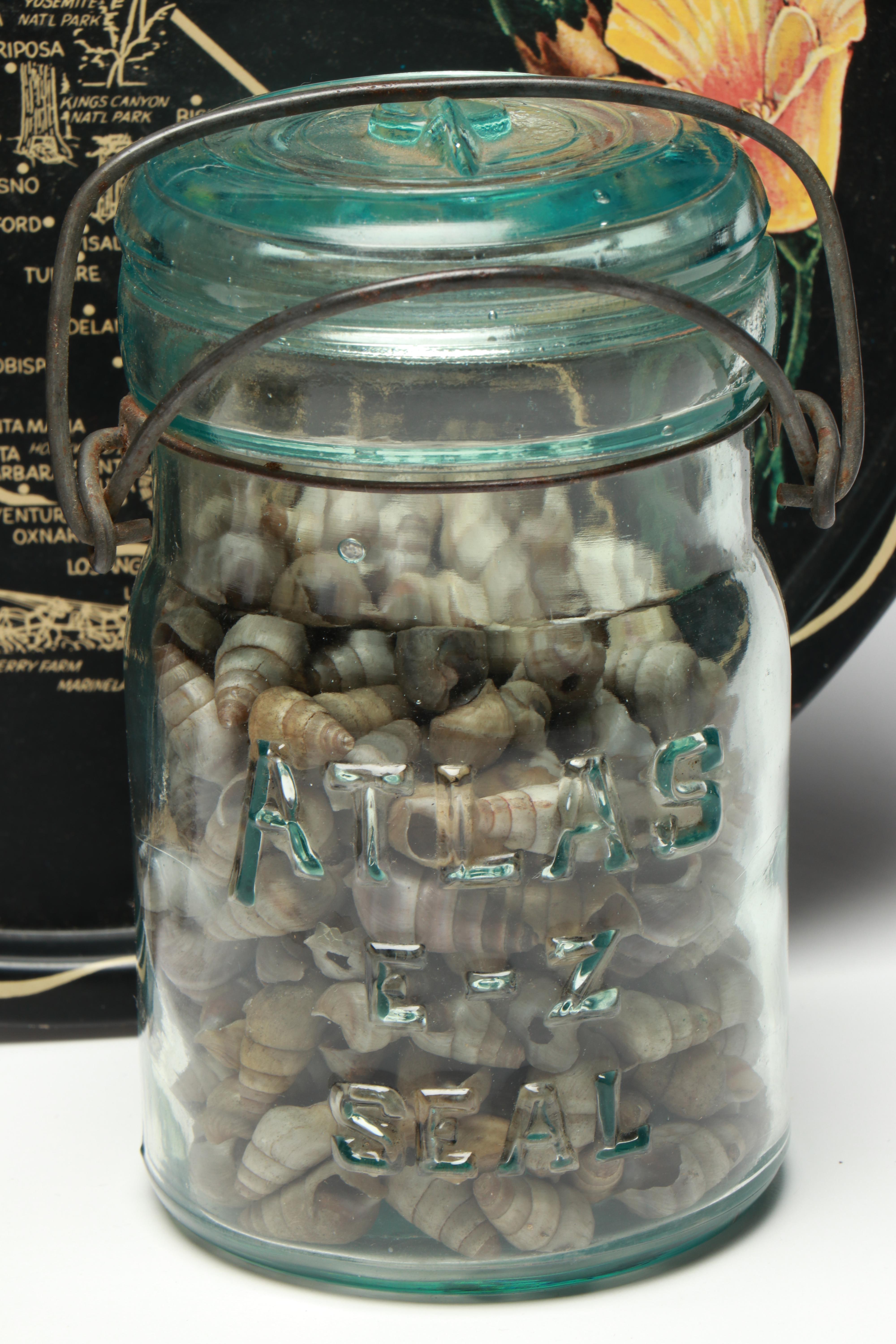 Russian Folk Art Painted Wood Vase and Spoons with Other Vintage Table Décor