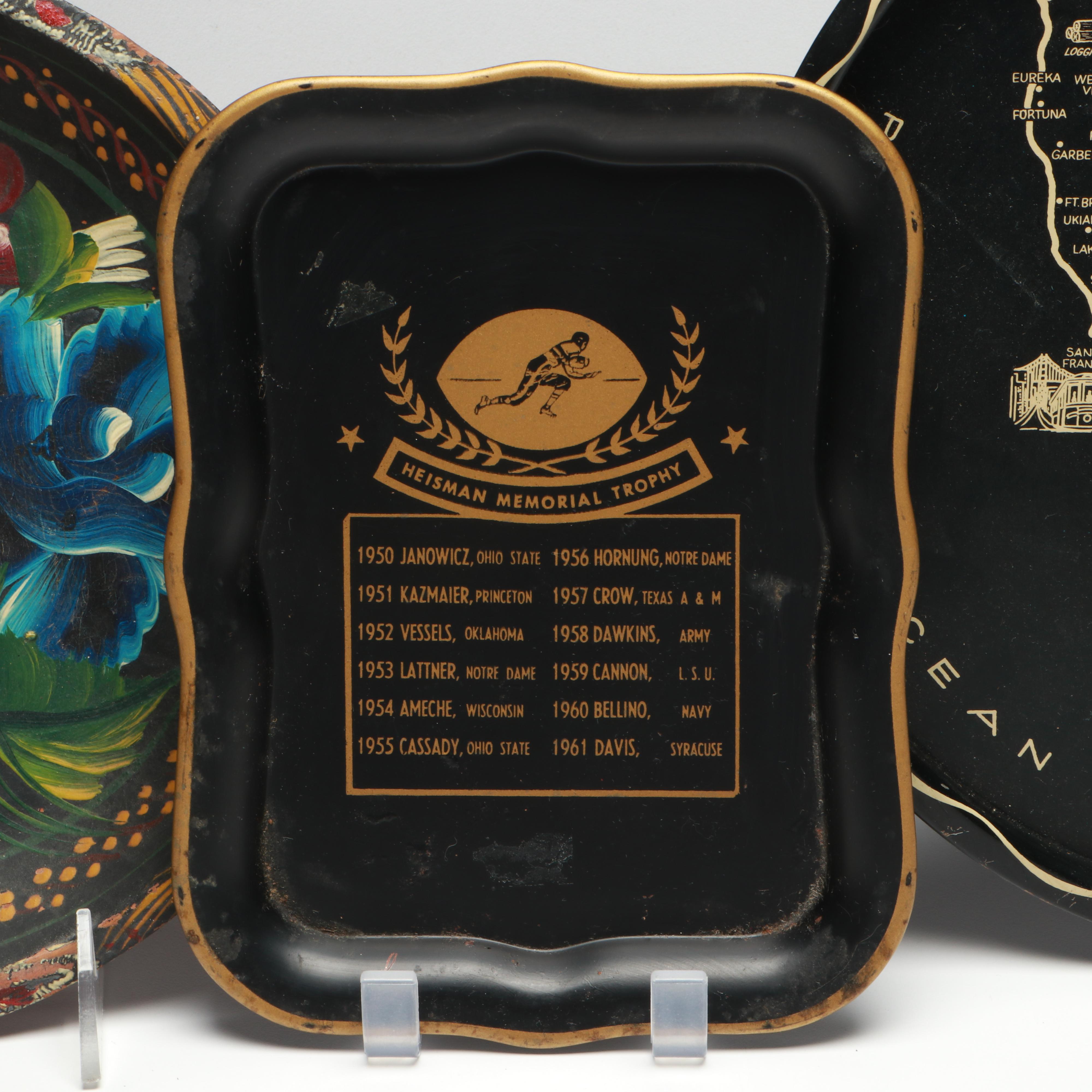 Russian Folk Art Painted Wood Vase and Spoons with Other Vintage Table Décor