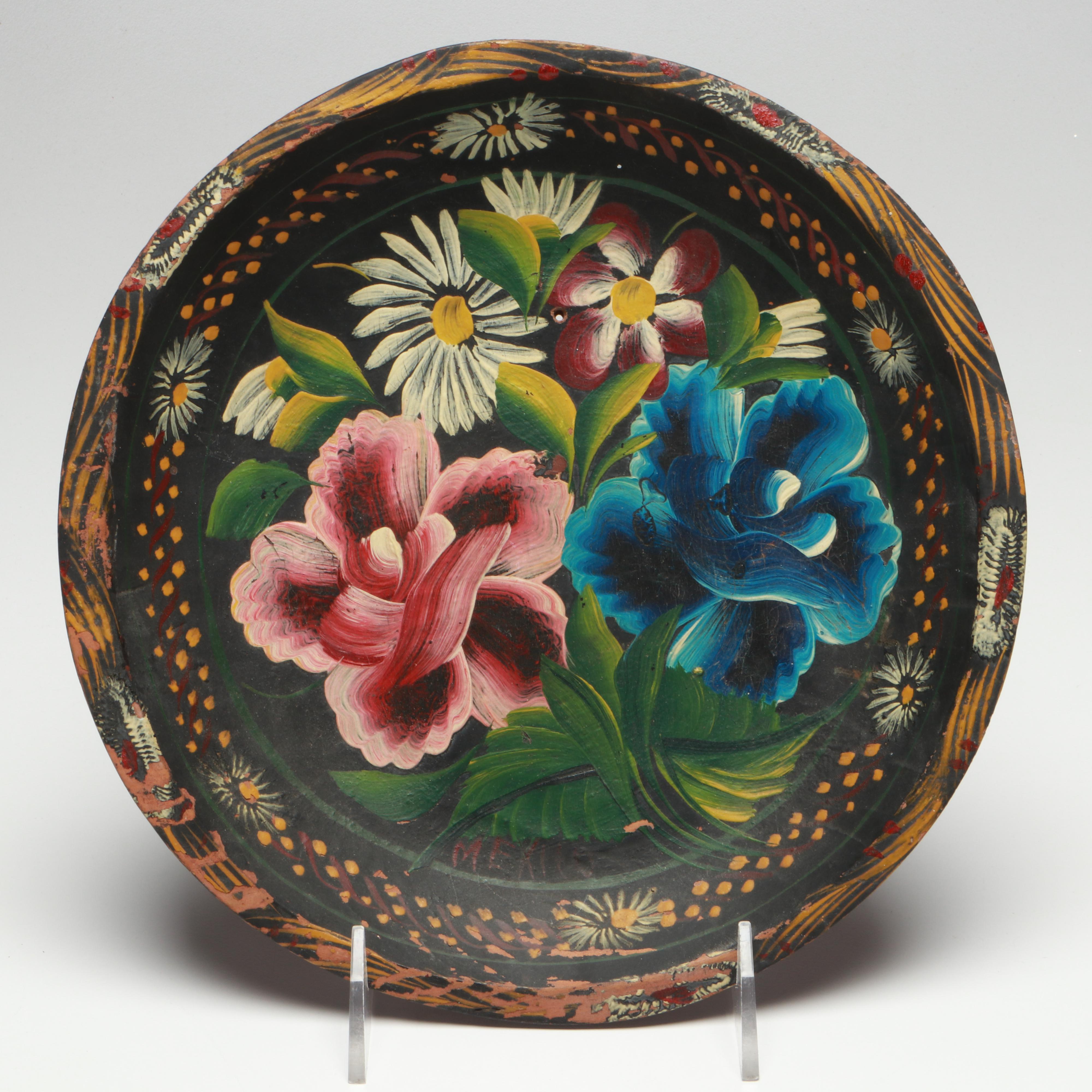 Russian Folk Art Painted Wood Vase and Spoons with Other Vintage Table Décor