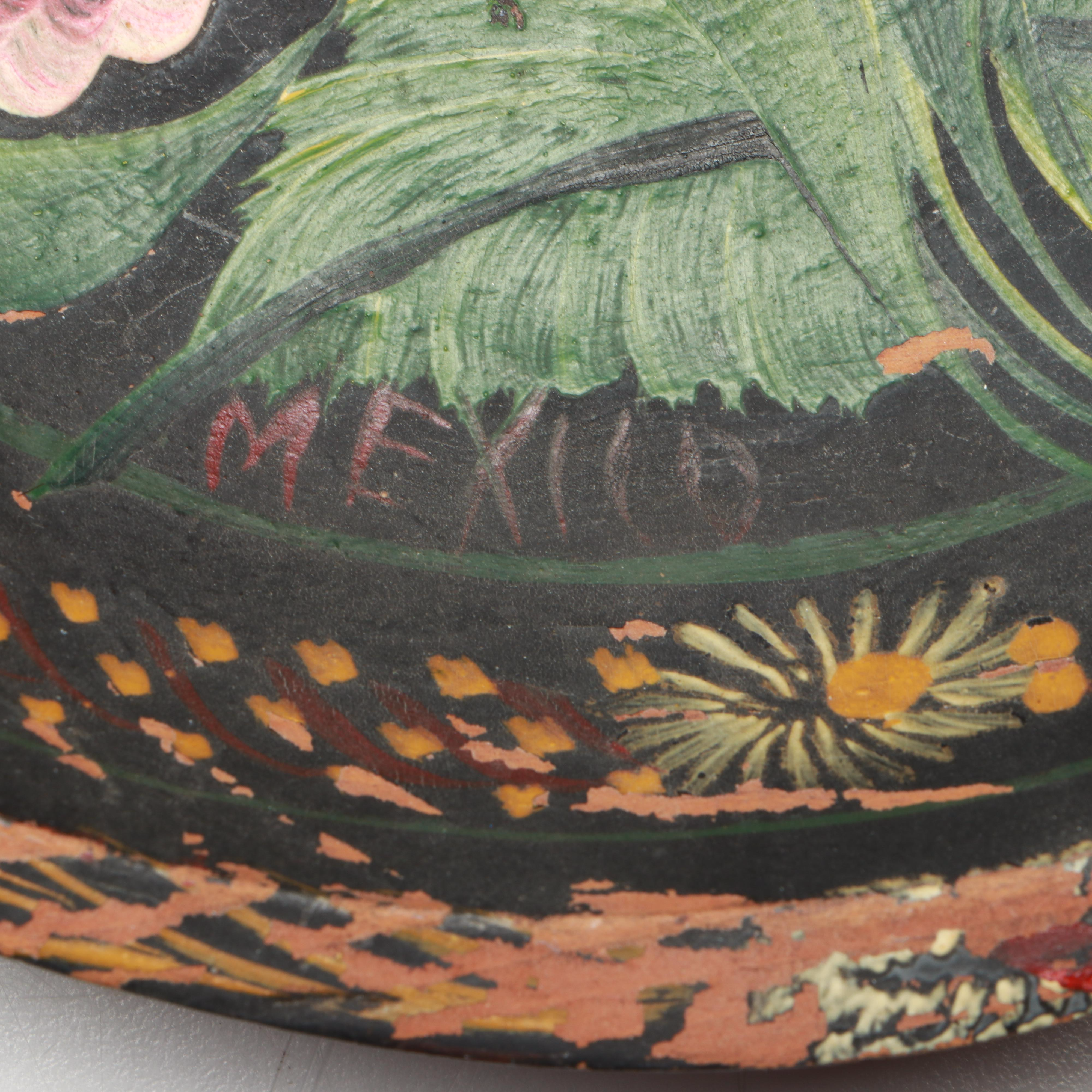 Russian Folk Art Painted Wood Vase and Spoons with Other Vintage Table Décor