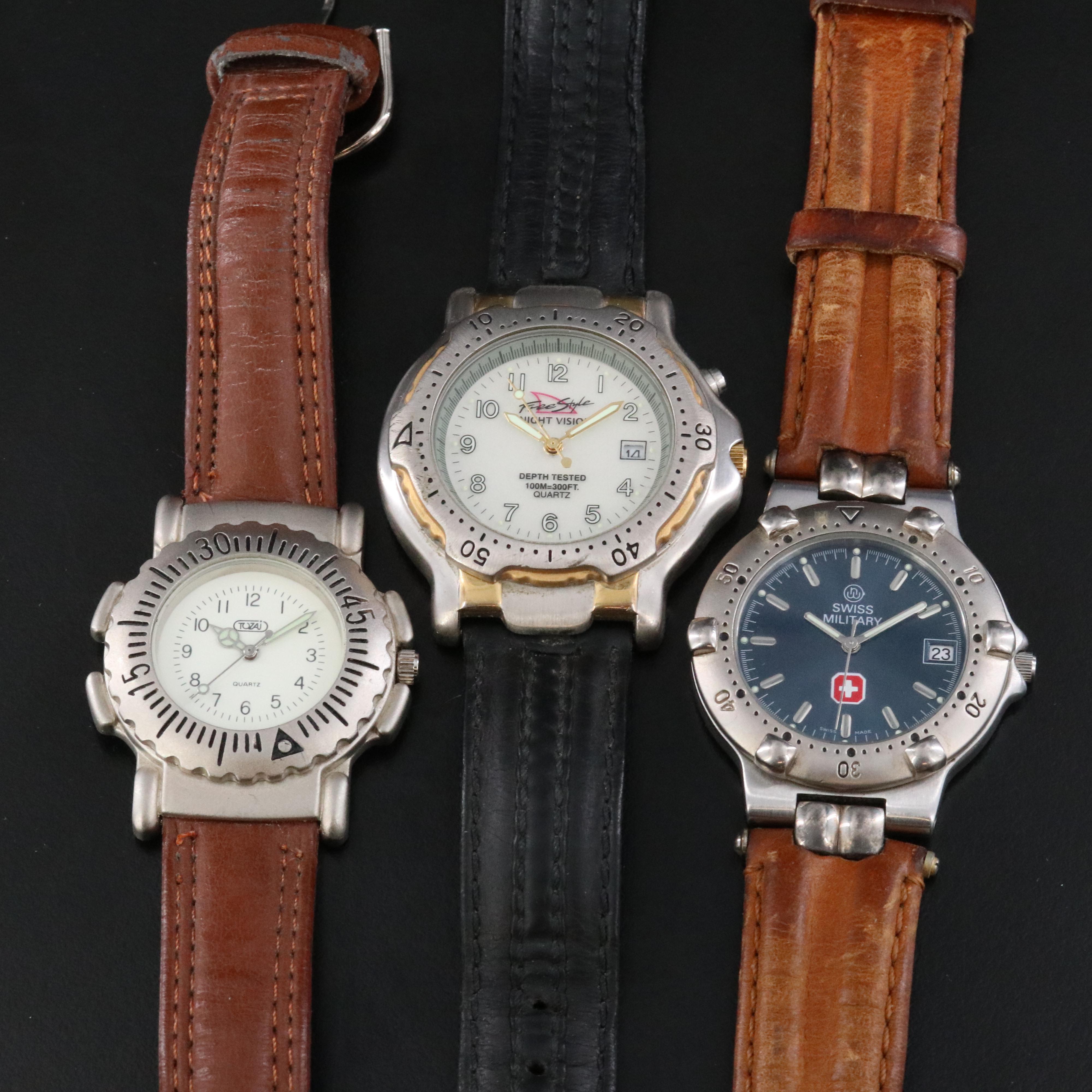 Collection of Quartz Watches Featuring Swiss Military