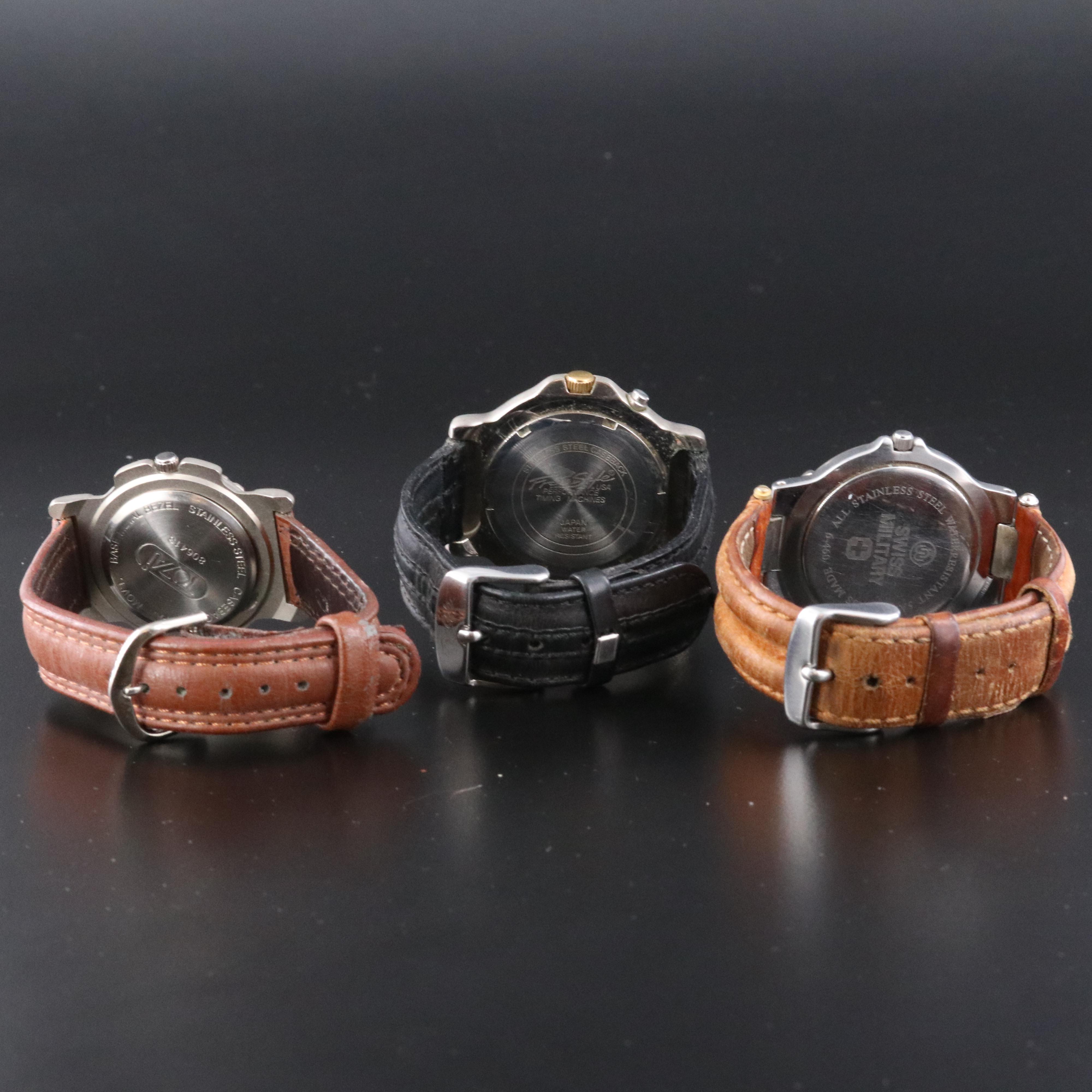 Collection of Quartz Watches Featuring Swiss Military