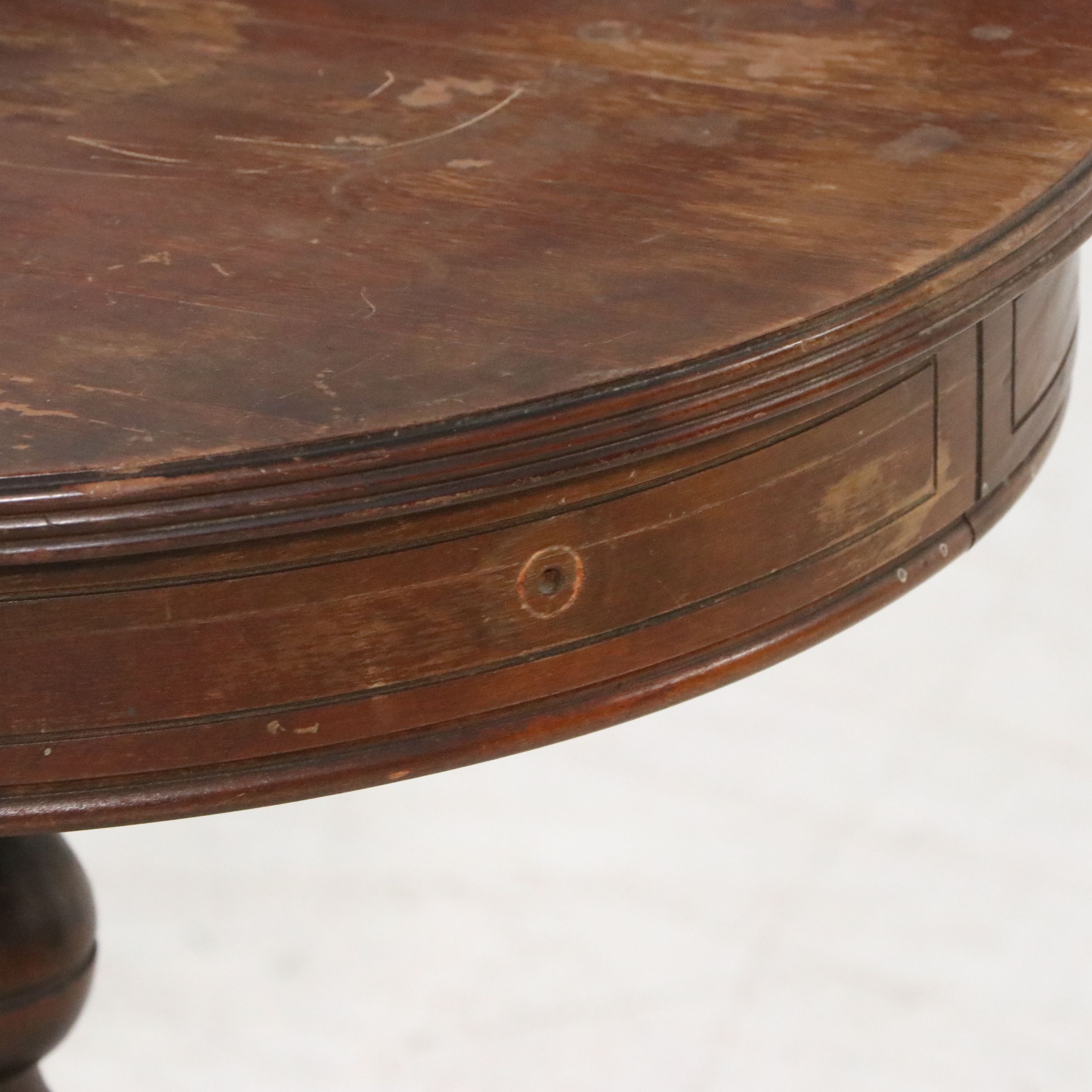 Duncan Phyfe Style Mahogany Finish Drum Table