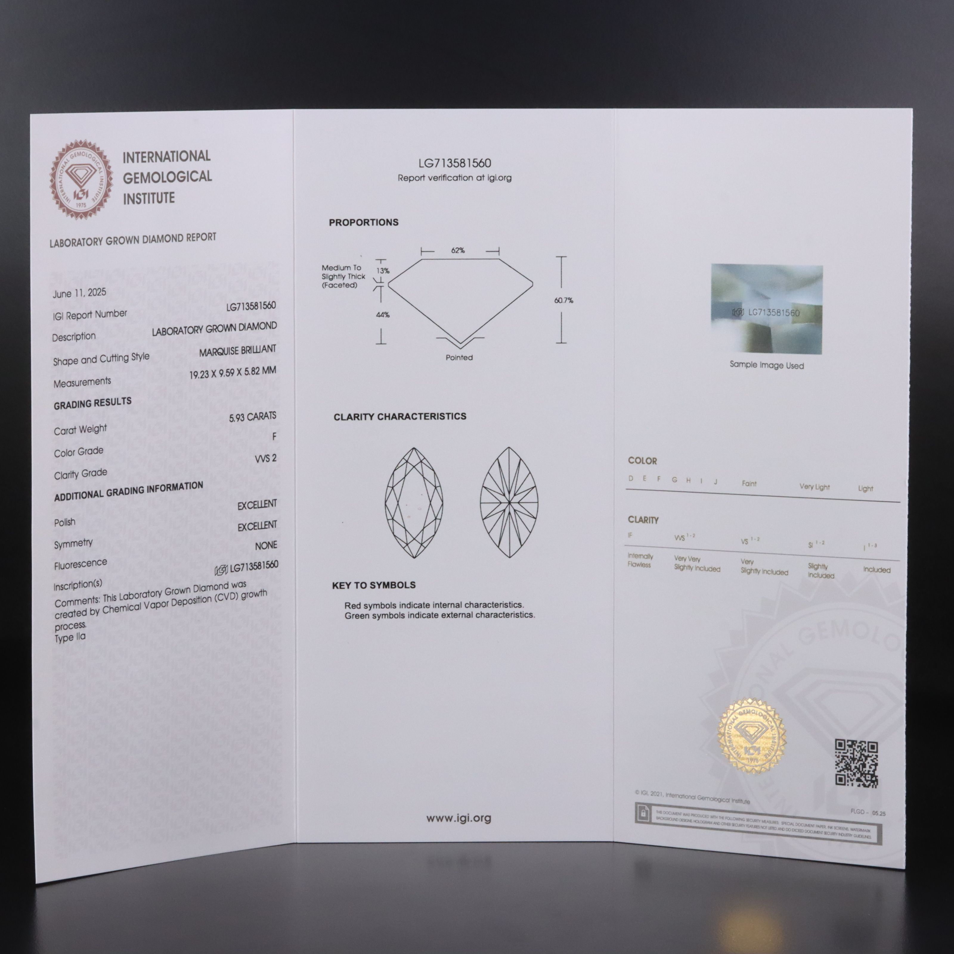 14K 6.44 CTW Lab Grown Diamond Ring with IGI Report