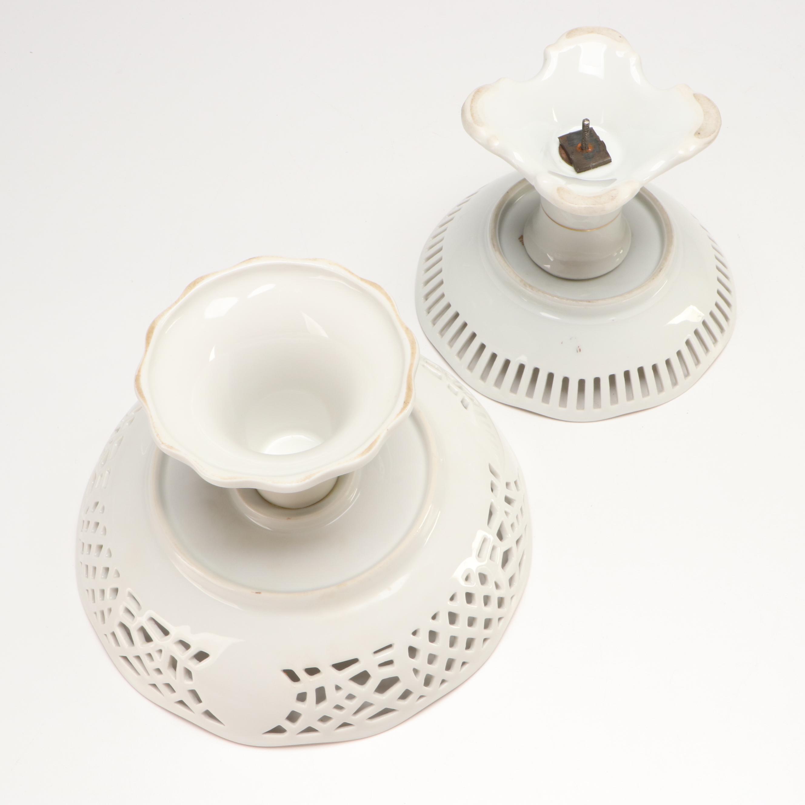 Schumann Floral Porcelain Serving Bowl with Other Floral Stands and Plates