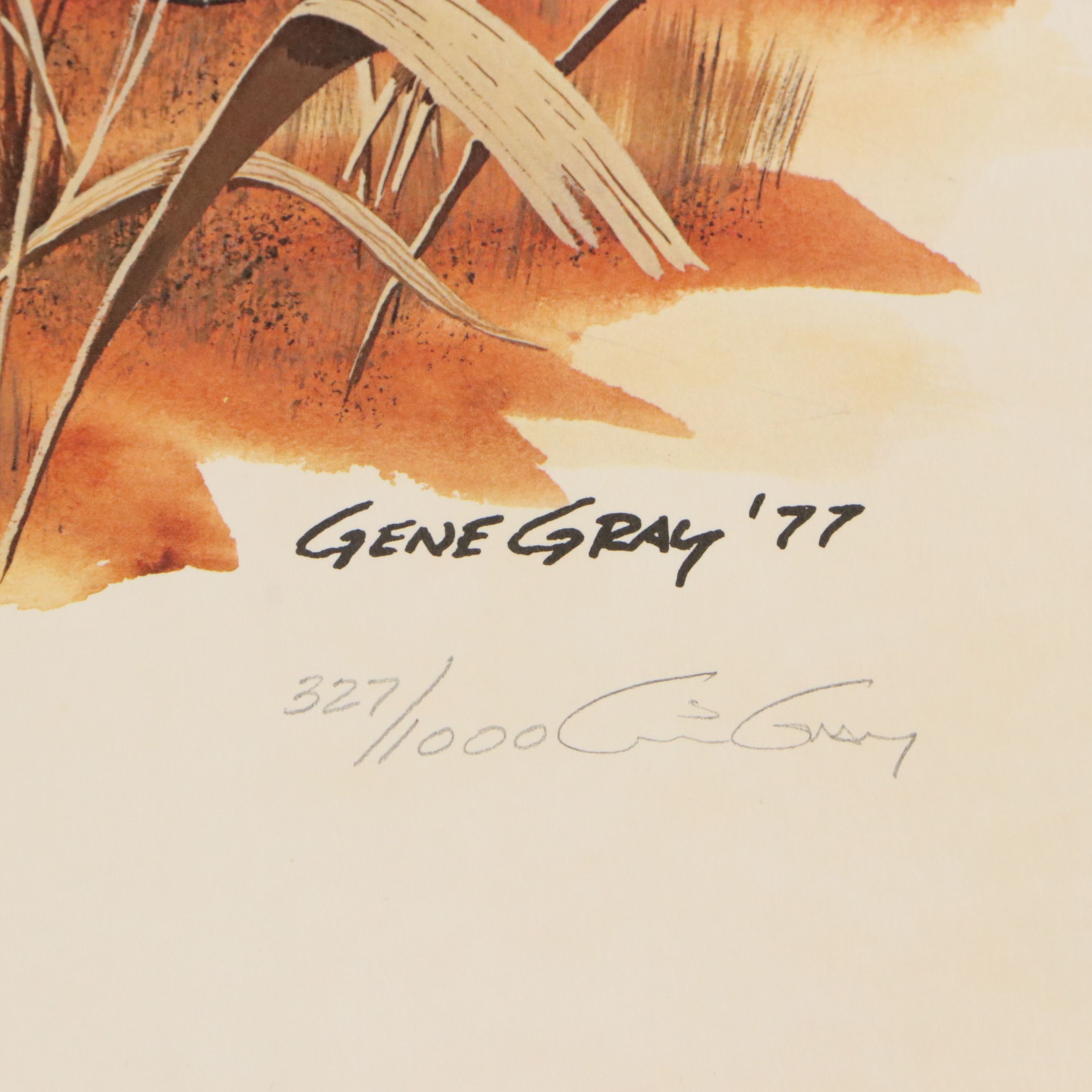 Gene Gray Green River Offset Lithograph "Bobwhite Quail"