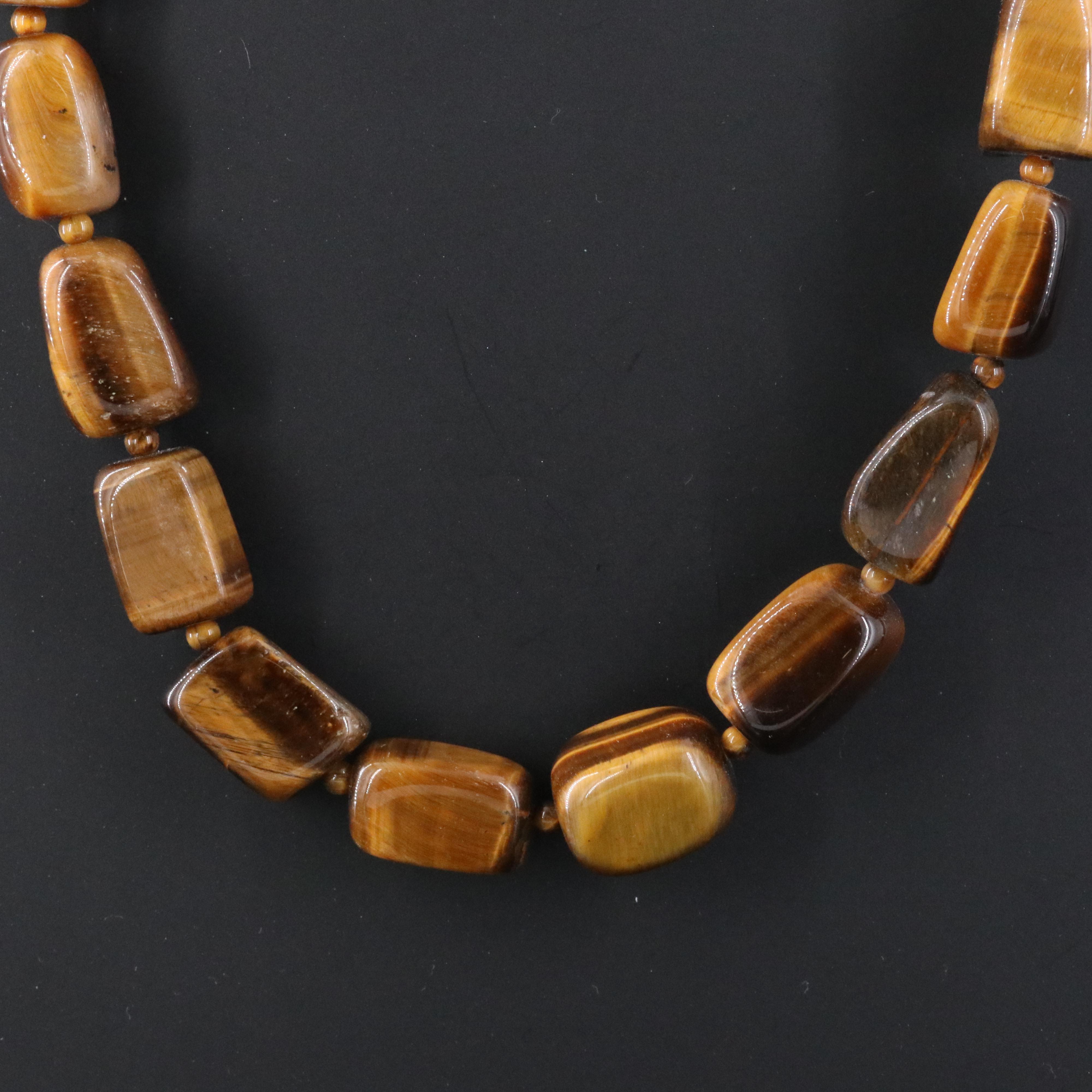 Tiger's Eye Necklace with Sterling Clasp