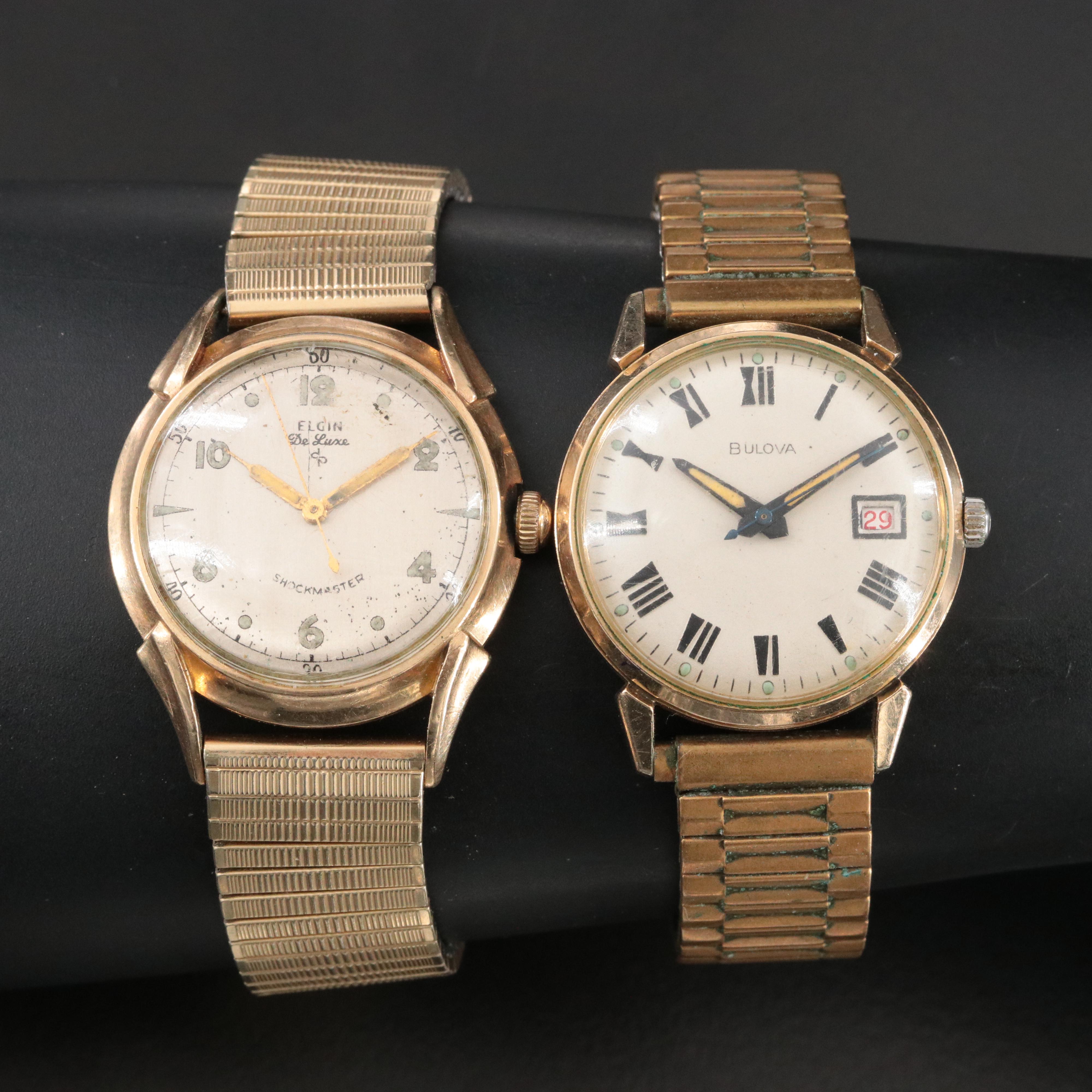 Vintage Bulova and Elgin DeLuxe  Stem Wind Watches