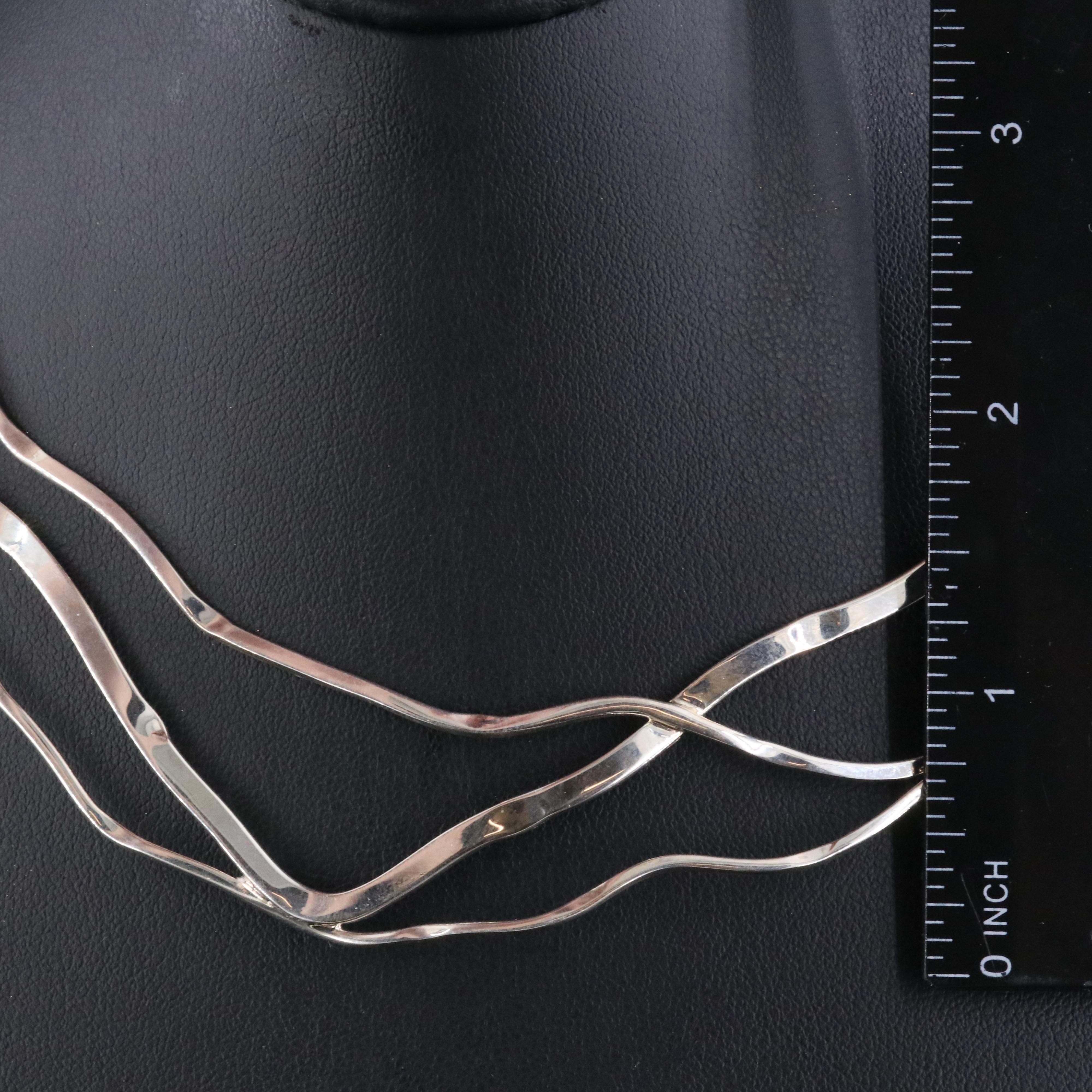 Sterling Wave Collar Necklace